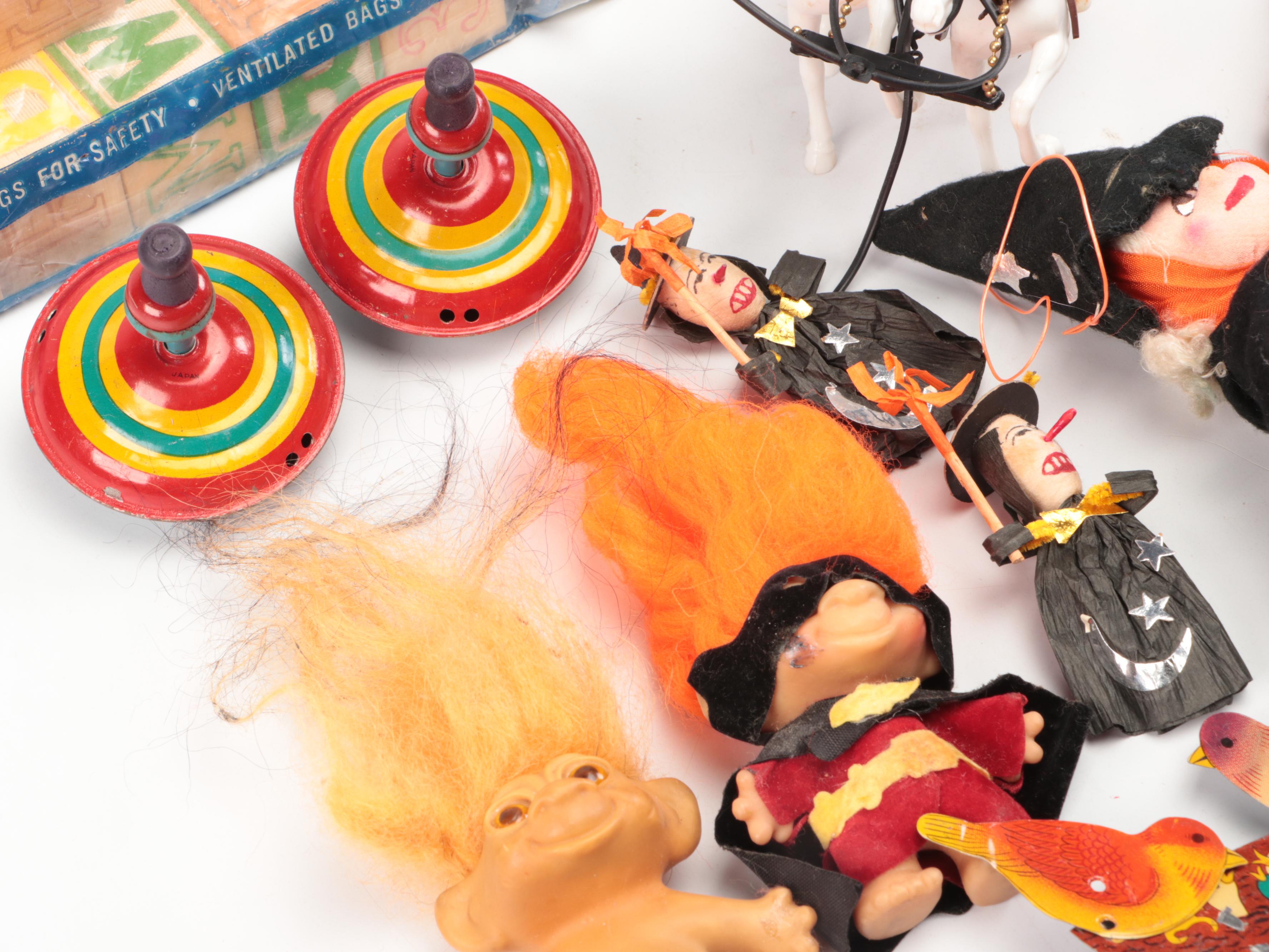 Max Carl Wind-Up Frog and Halsam Safety Blocks with More Vintage Toys