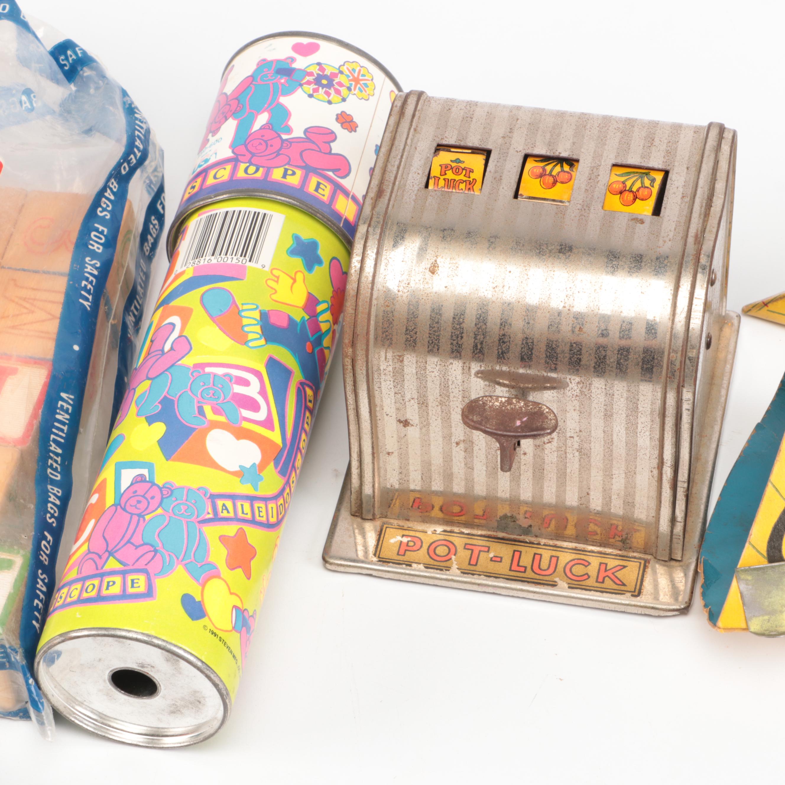 Max Carl Wind-Up Frog and Halsam Safety Blocks with More Vintage Toys