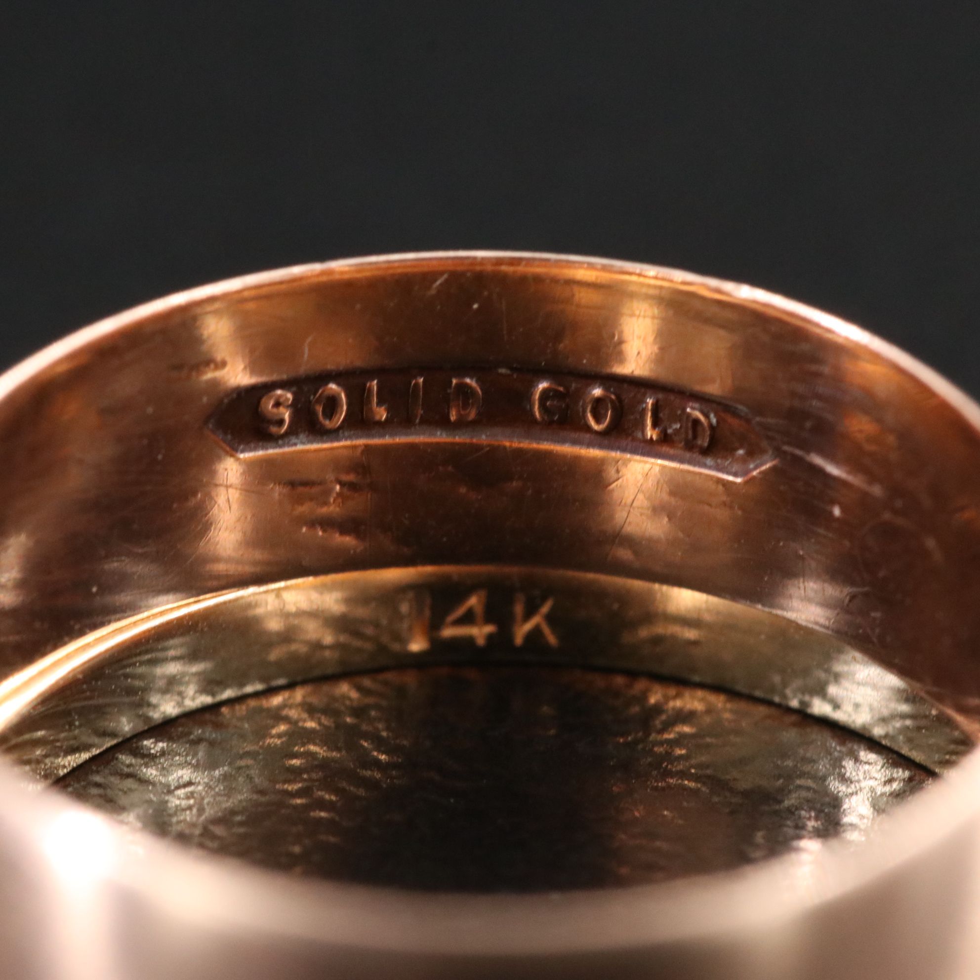 Antique 10K Rose Gold and 14K Knife-Edge and Twist Bands