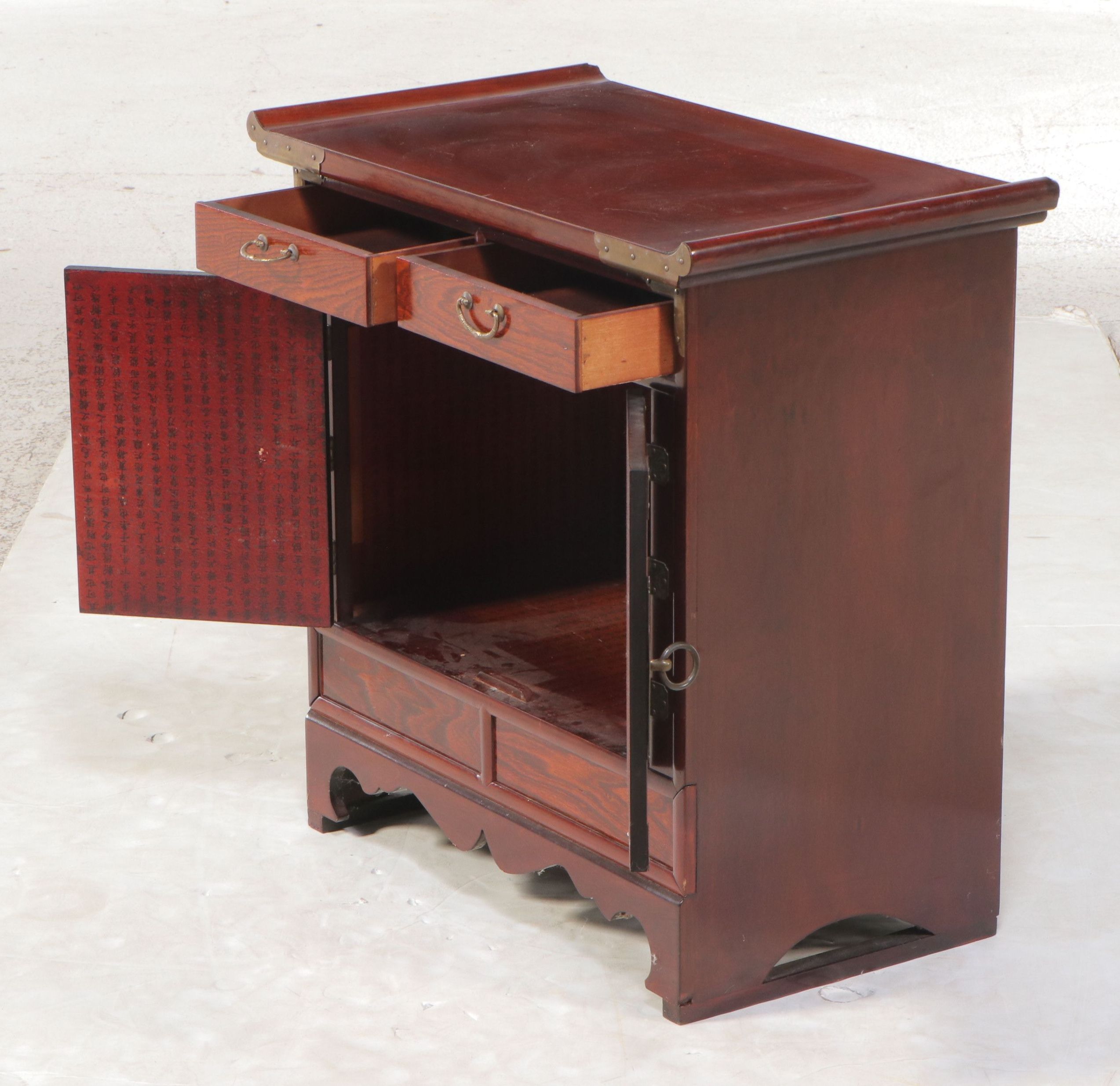 Korean Morijang Nightstand with Brass Accents