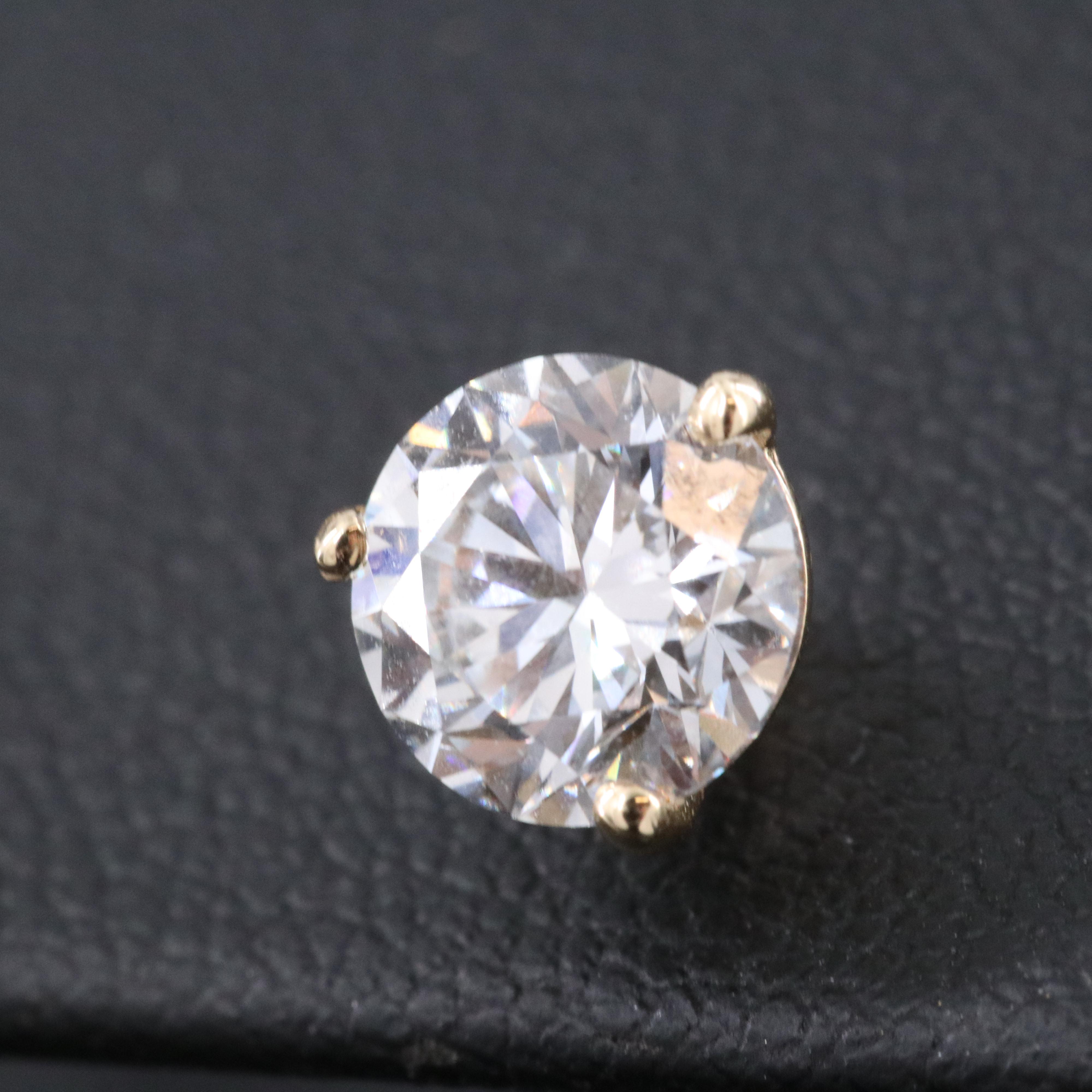 14K 2.00 CTW Lab Grown Diamond Solitaire Stud Earrings