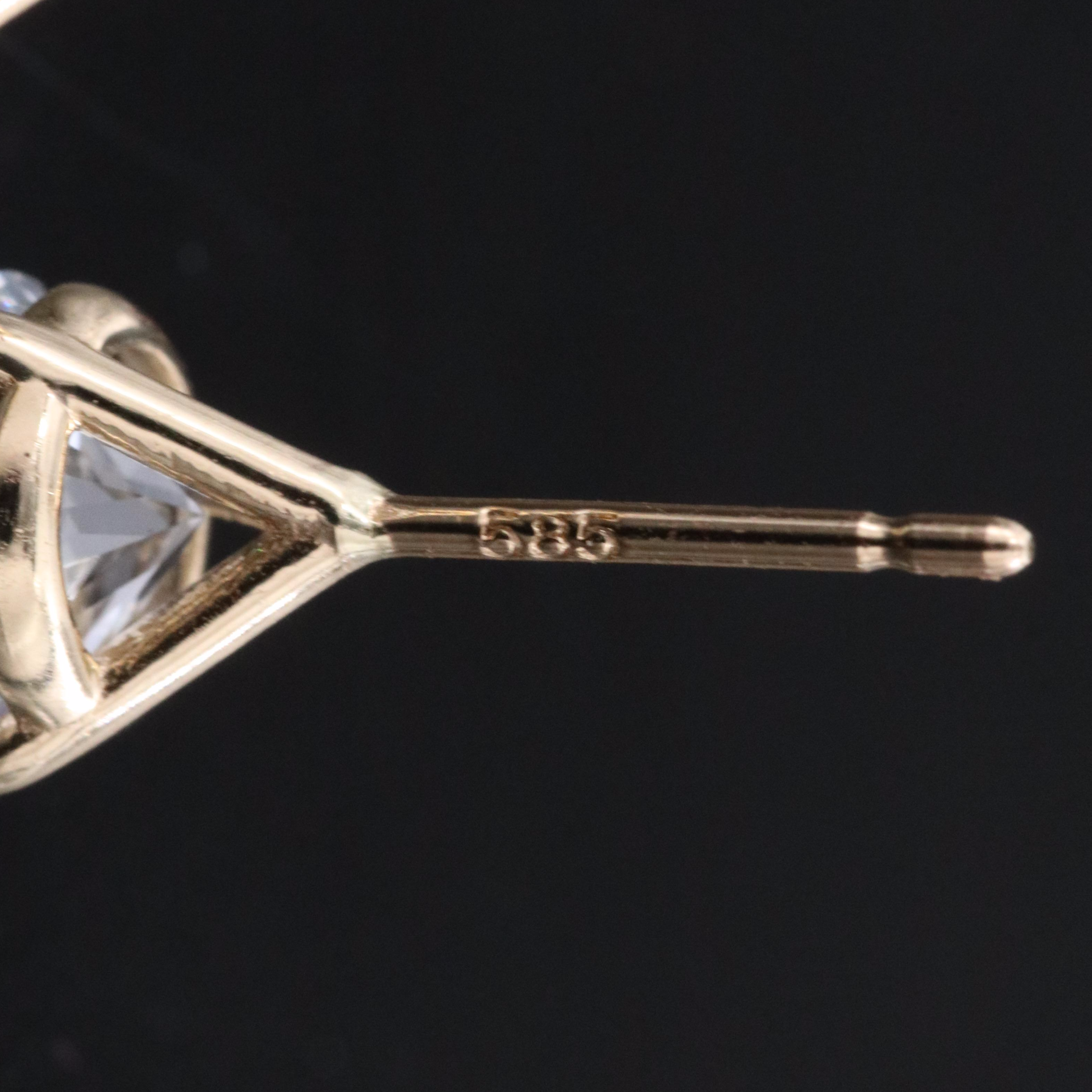 14K 2.00 CTW Lab Grown Diamond Solitaire Stud Earrings