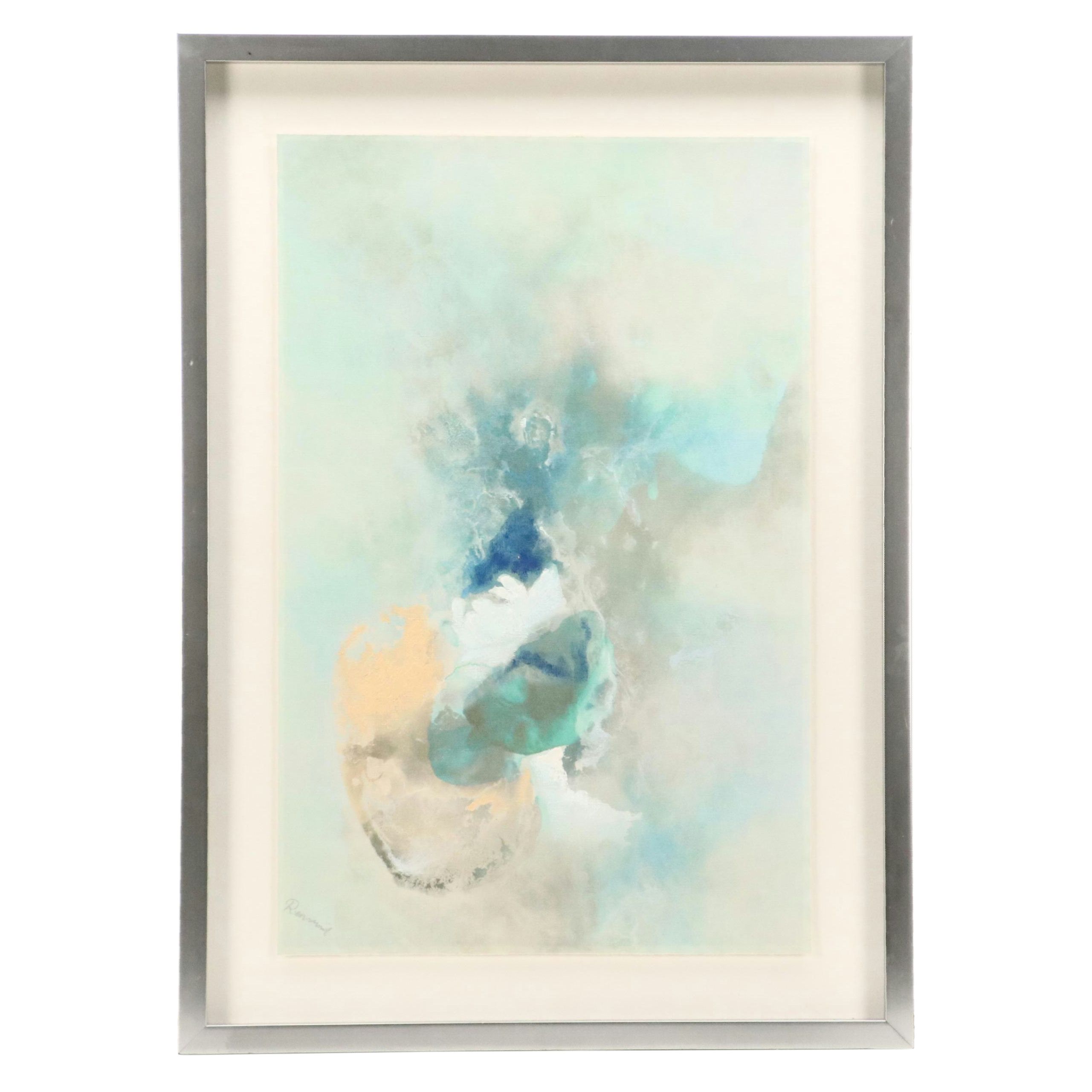 Contemporary Abstract Blue Oil Painting, 21st Century