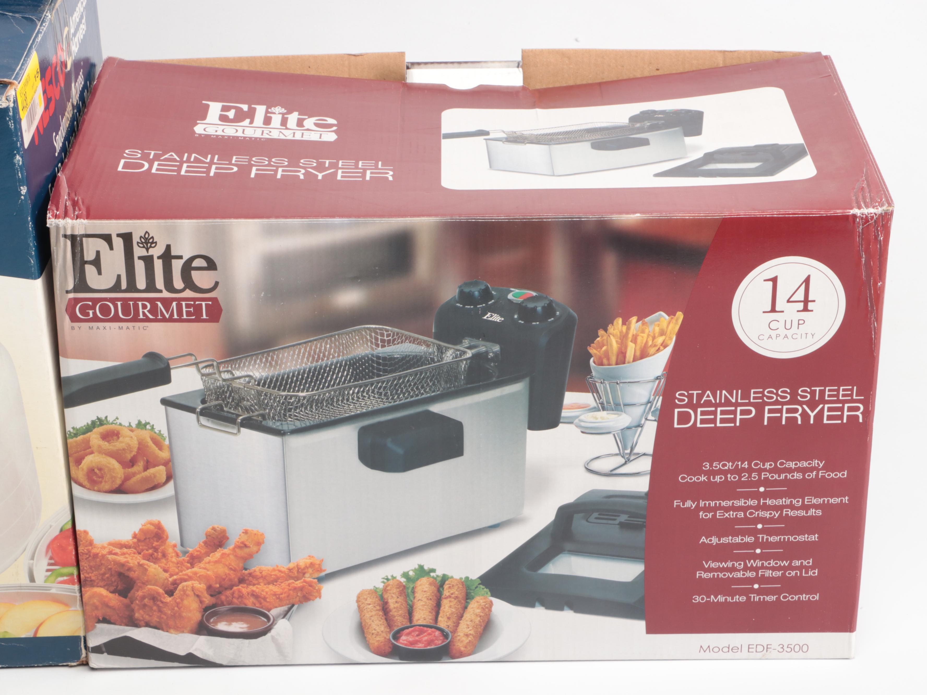 Elite Gourmet Deep Fryer with Other Kitchen Appliances and Gadgets