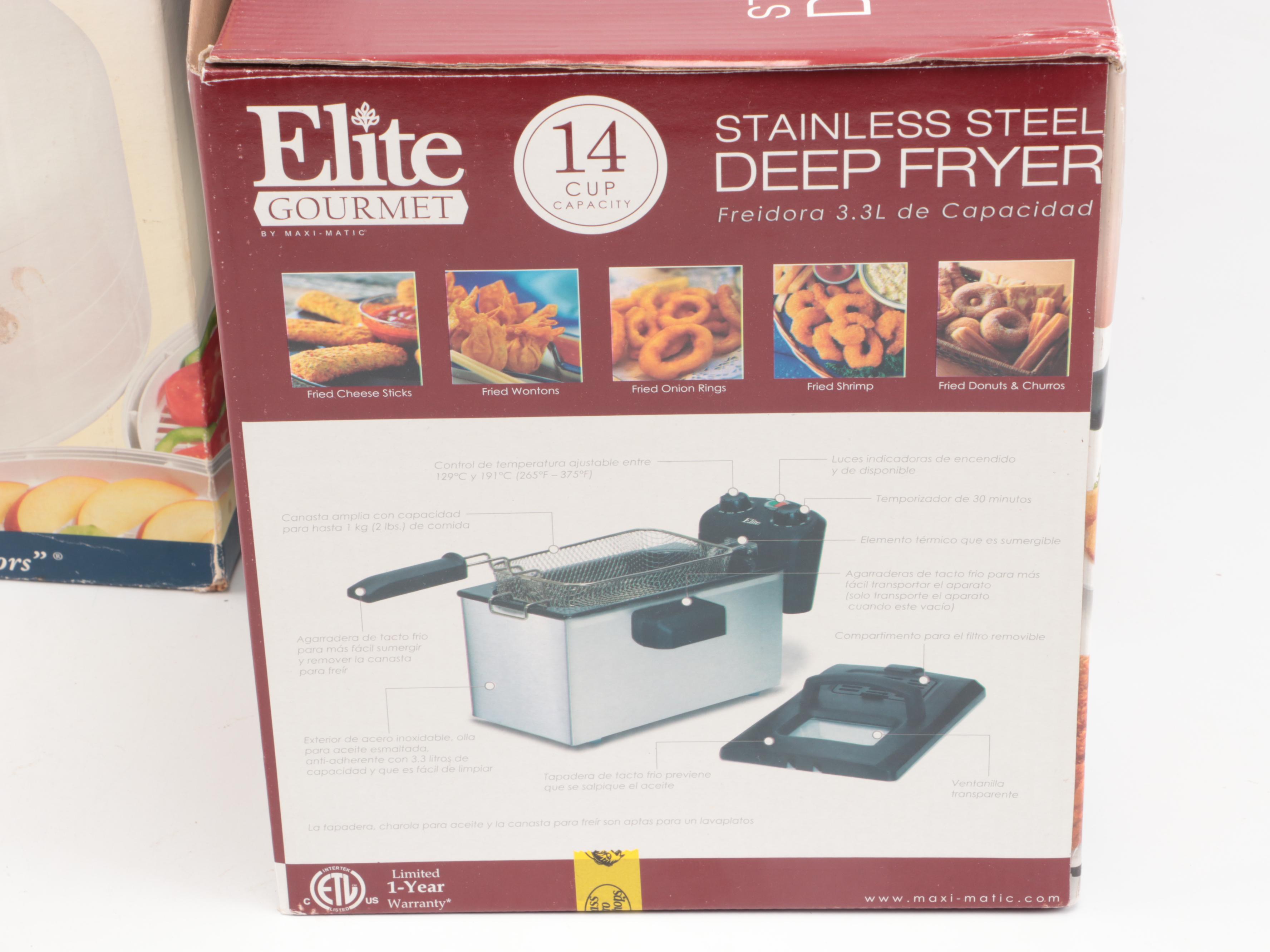 Elite Gourmet Deep Fryer with Other Kitchen Appliances and Gadgets