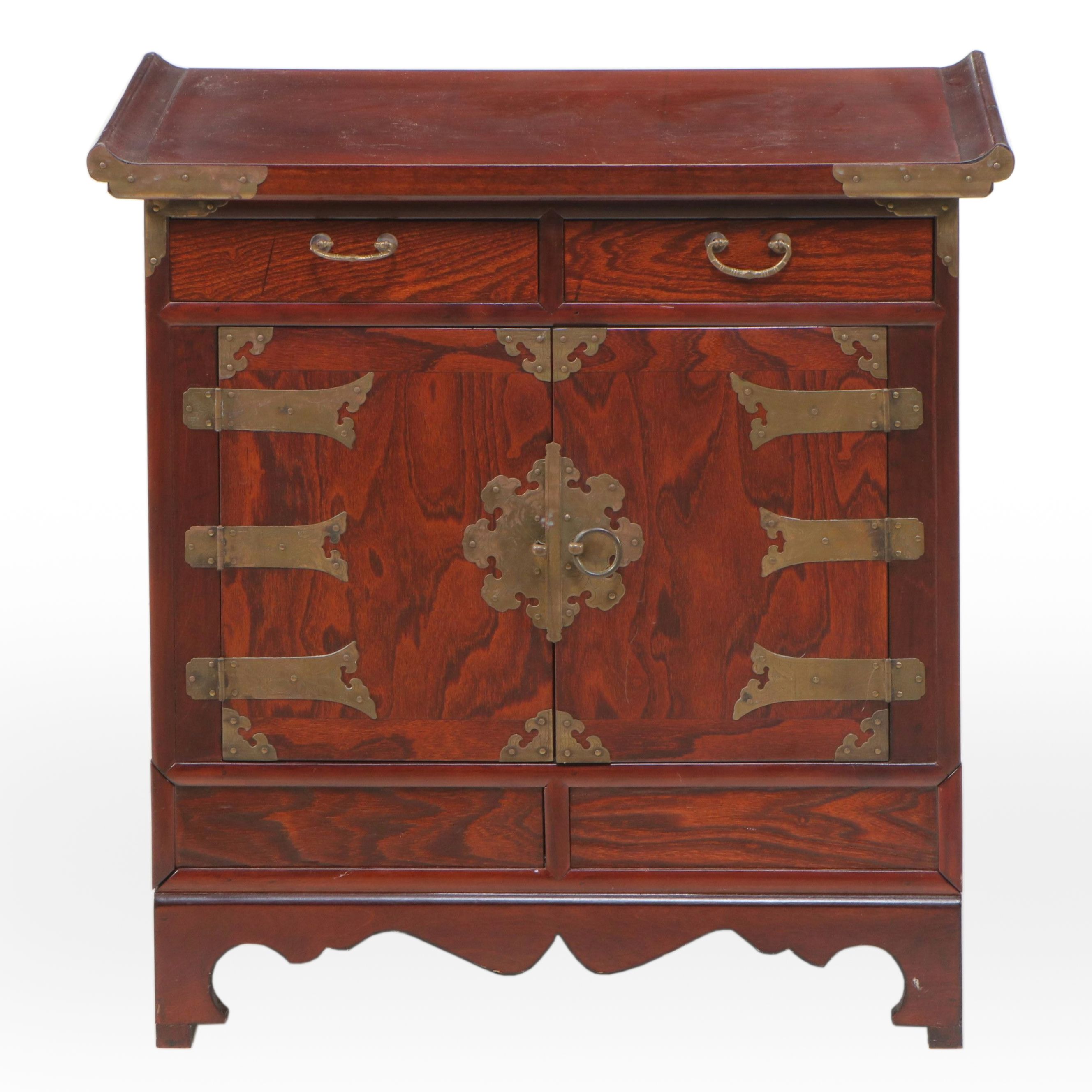 Korean Morijang Nightstand with Brass Accents