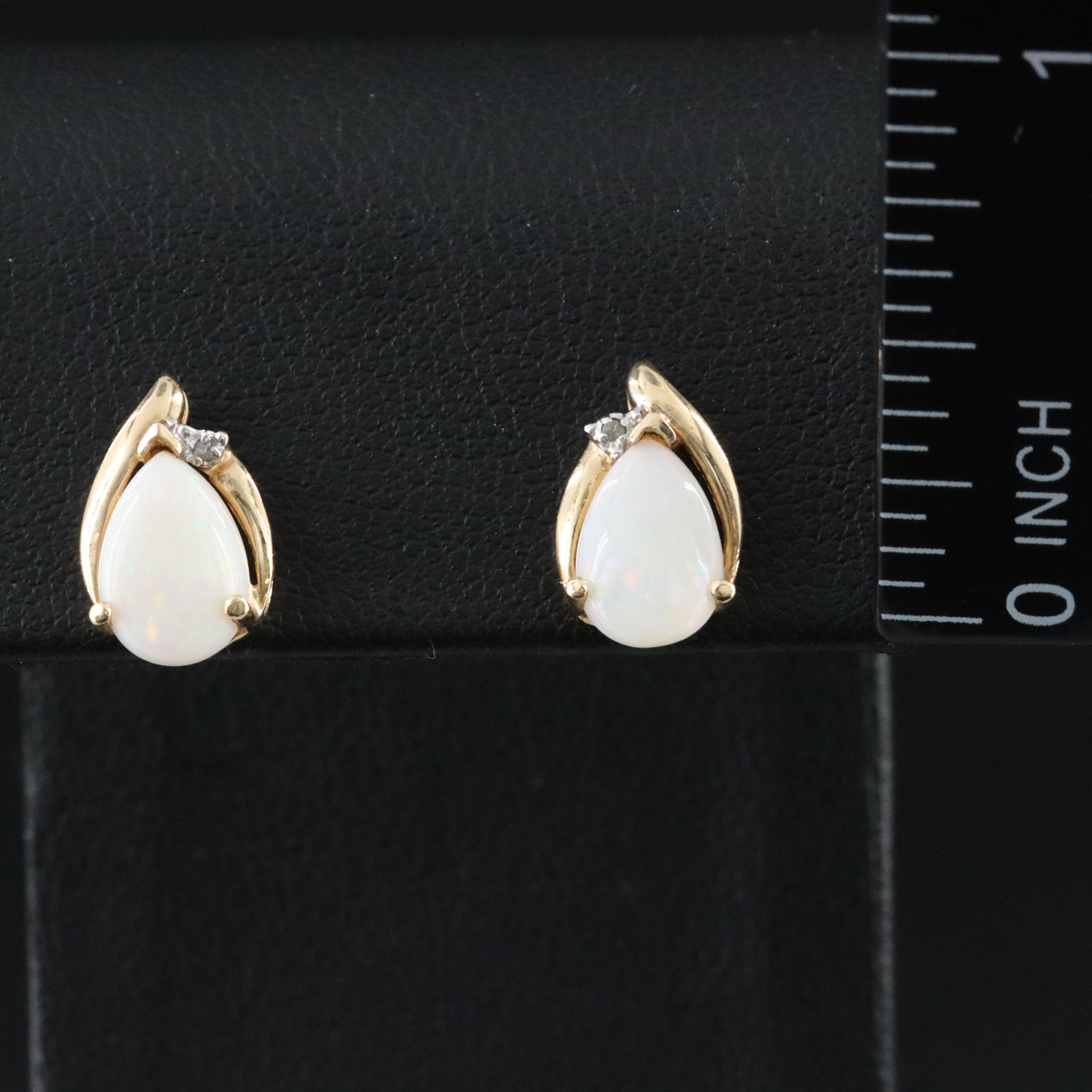 14K Opal and Diamond Earrings