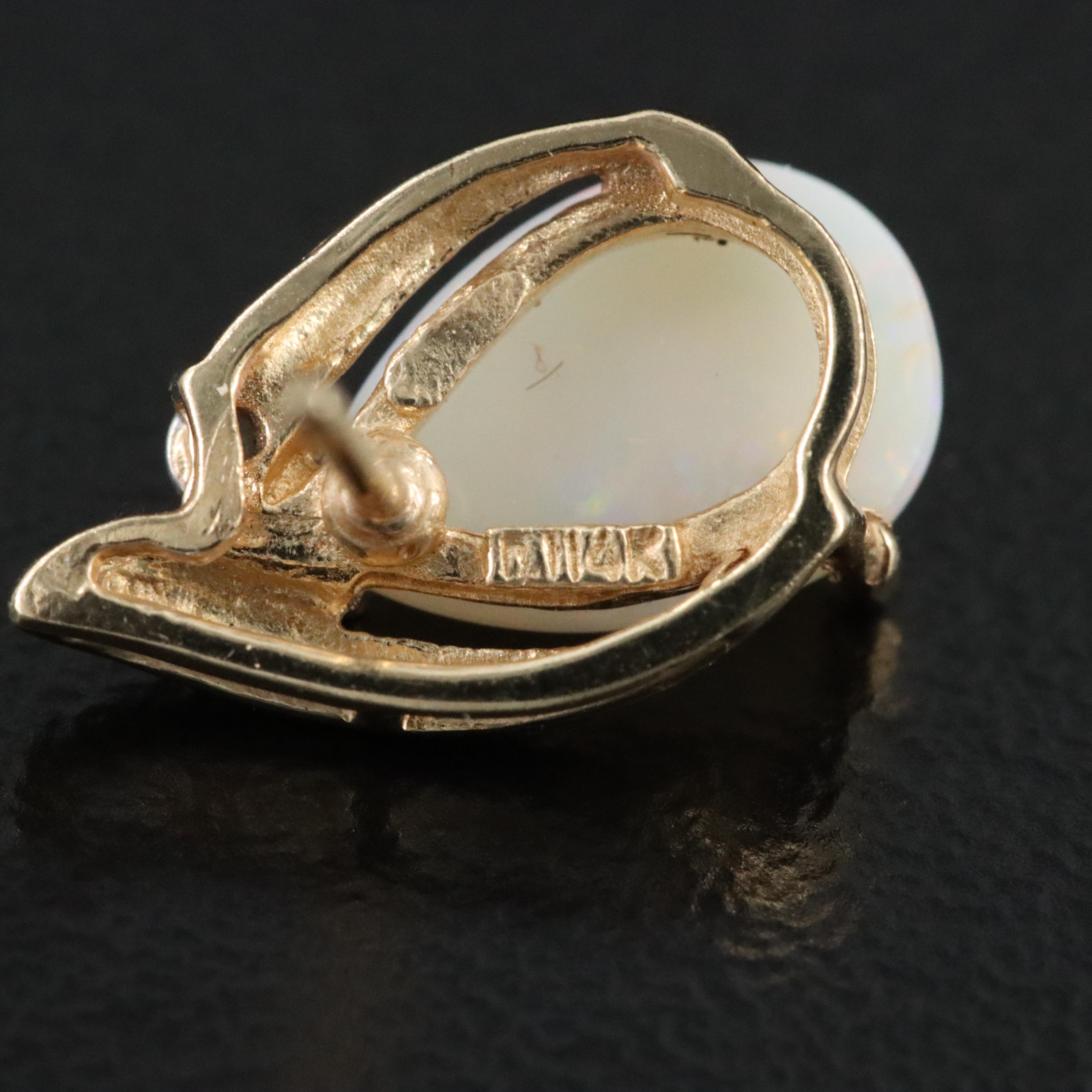 14K Opal and Diamond Earrings