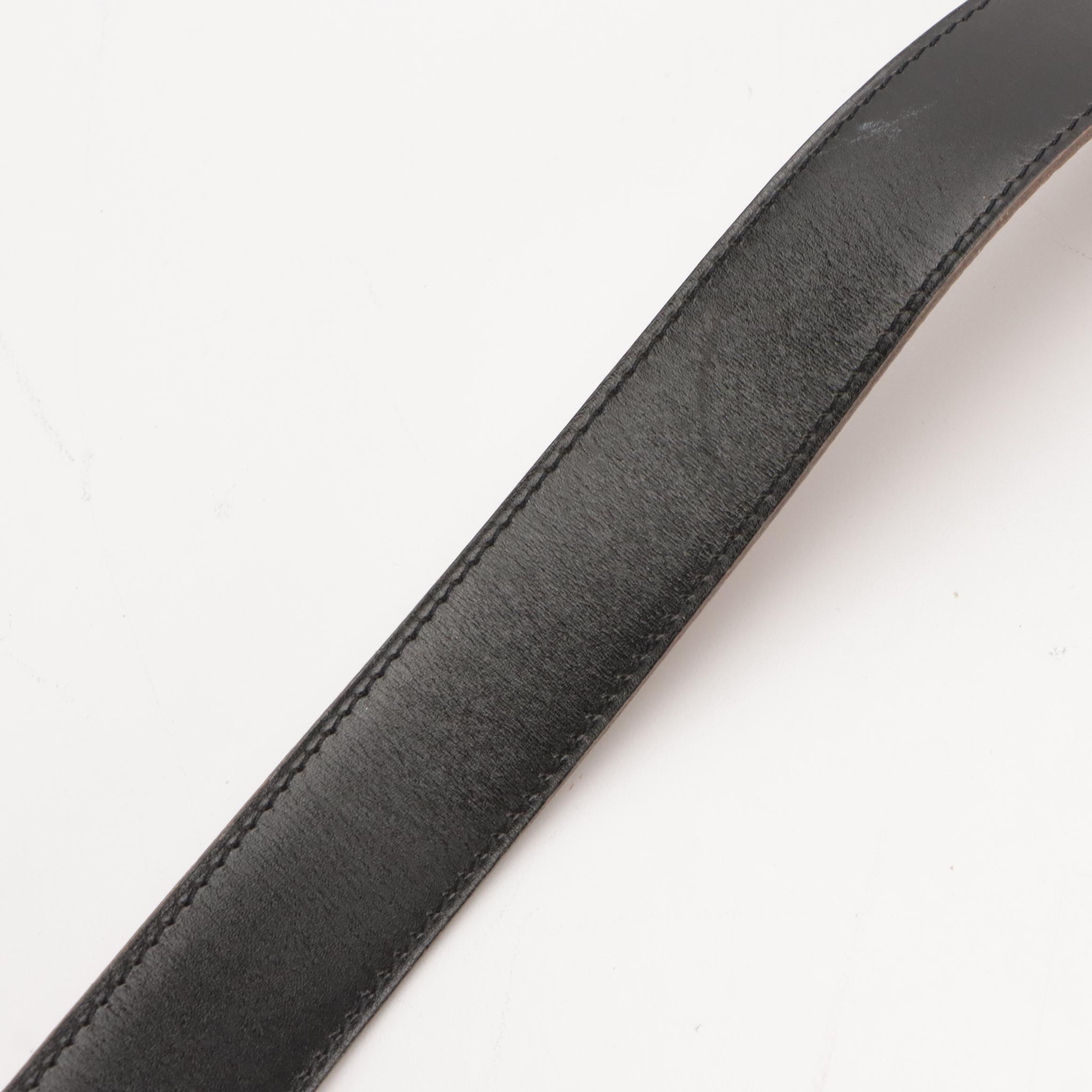 Hermès H Buckle Reversible 32mm Belt in Black Box Calf and Tan Clemence Leather