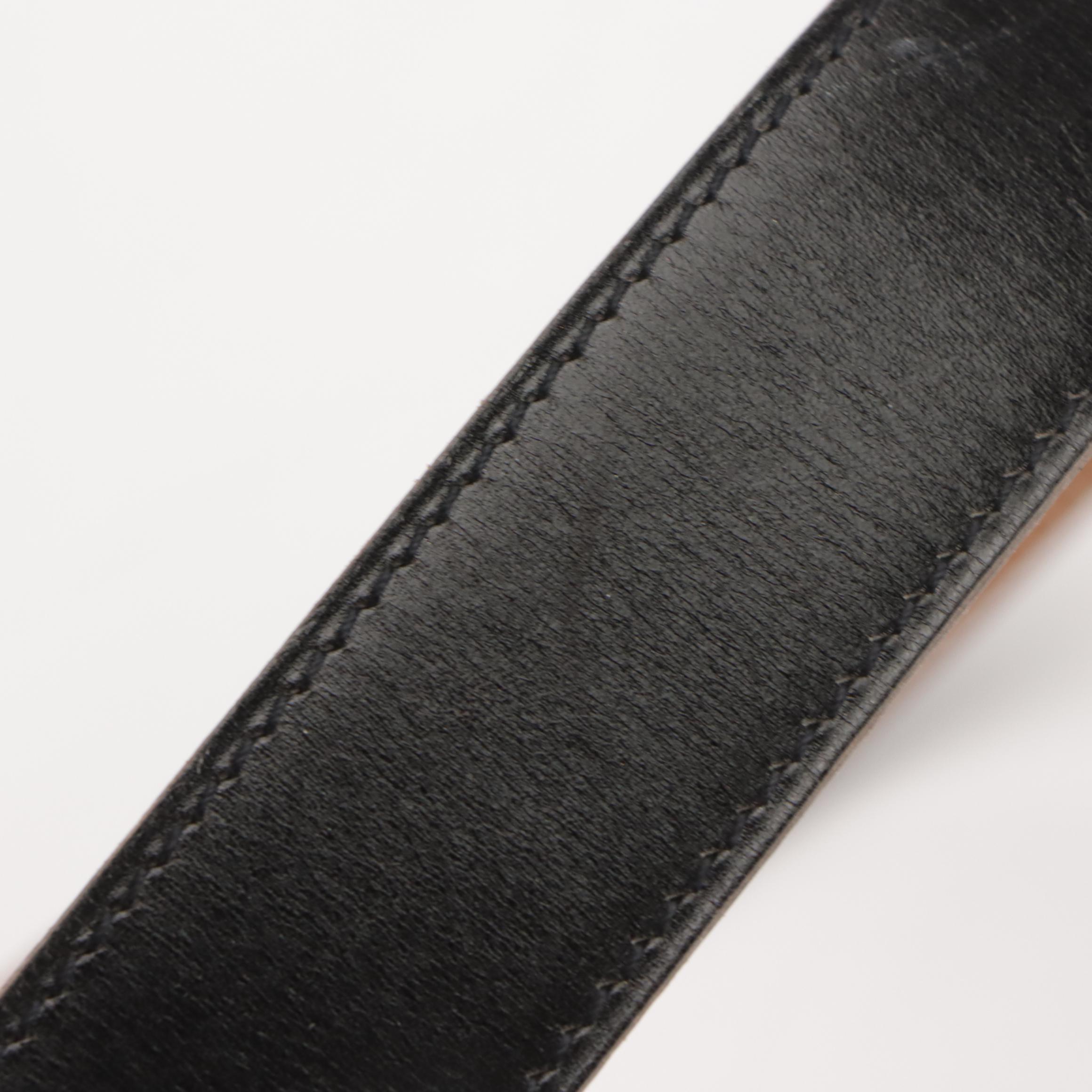 Hermès H Buckle Reversible 32mm Belt in Black Box Calf and Tan Clemence Leather