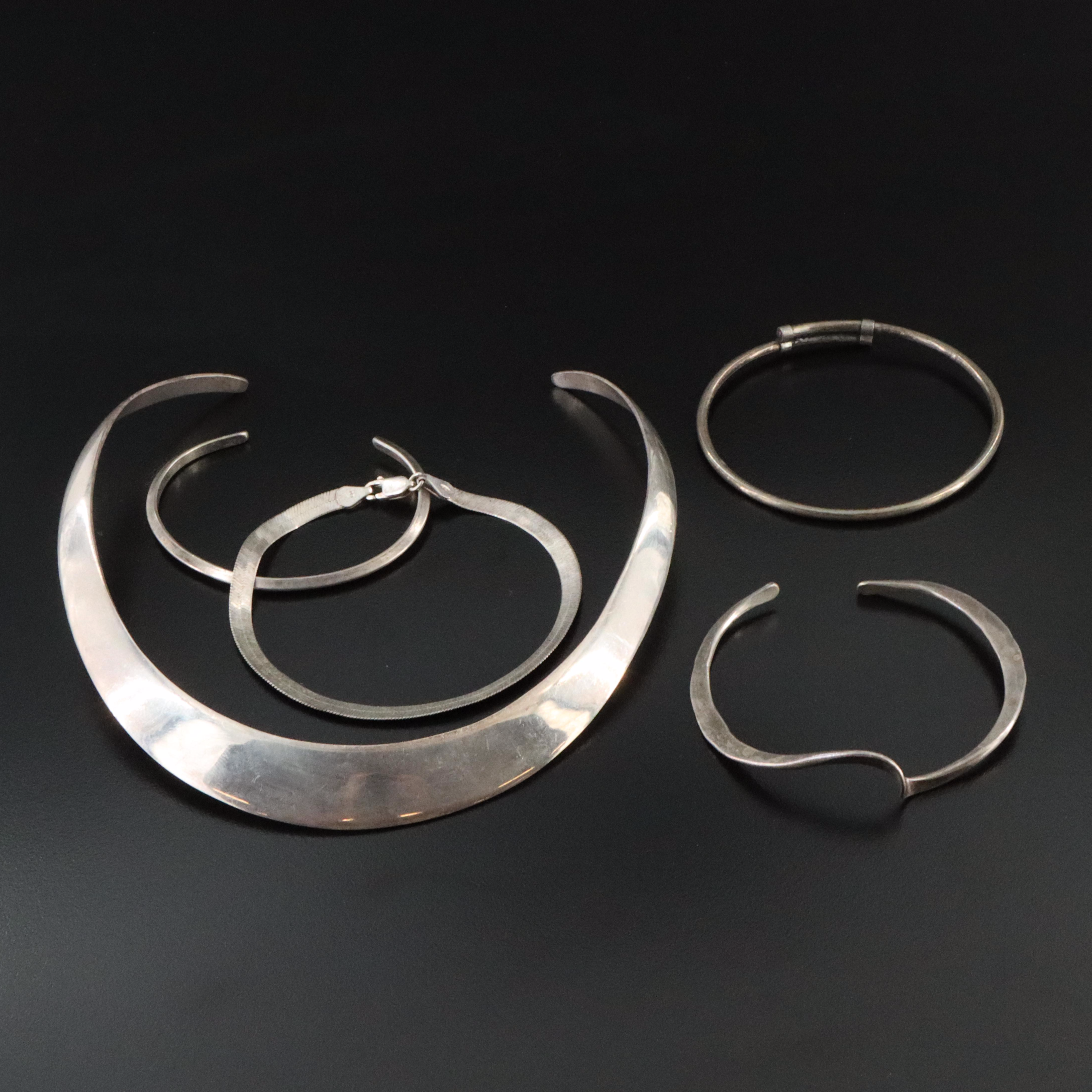 Sterling Bracelets and Collar Necklace Collection