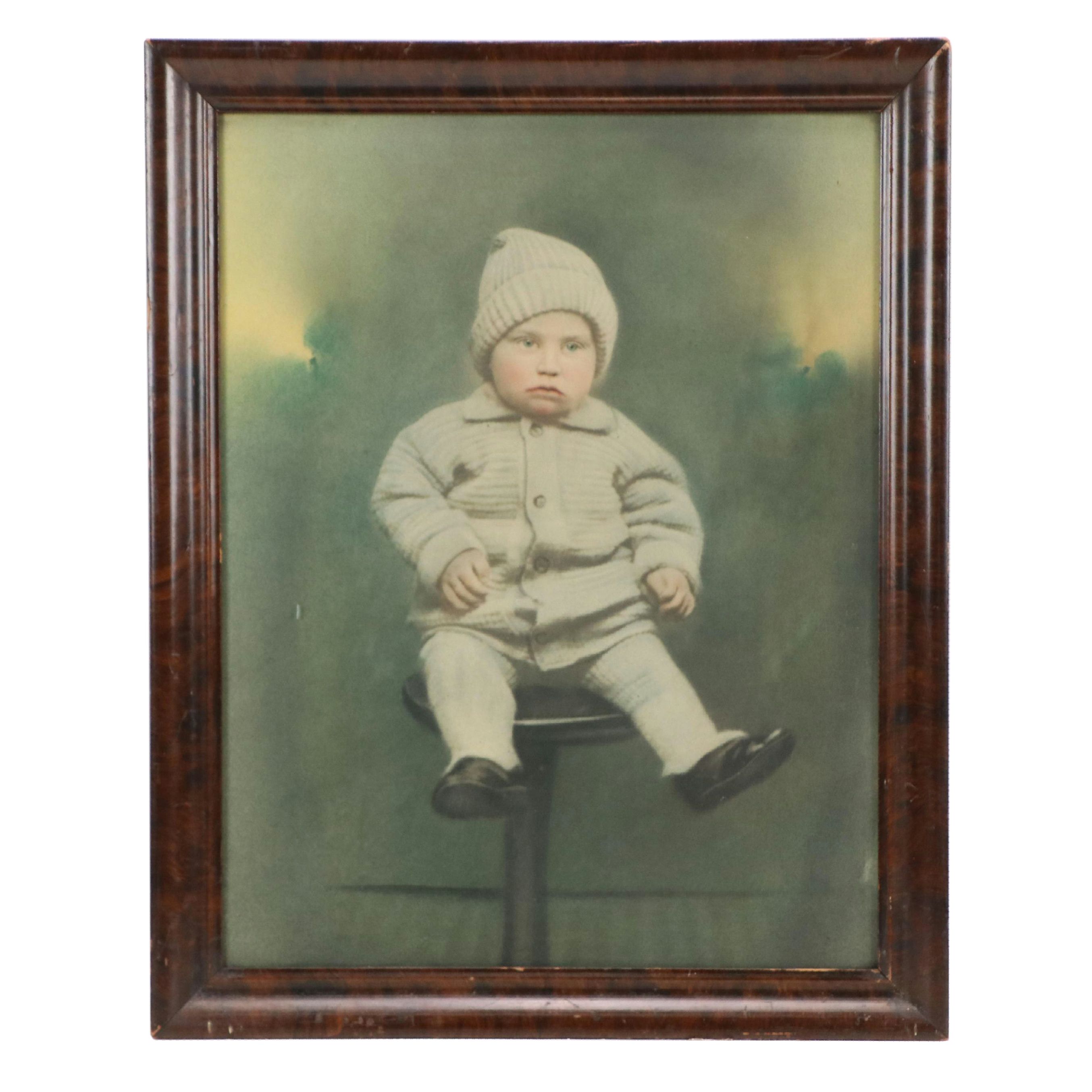 Hand-Colored Portrait Photographs of Couple and Child, 19th Century