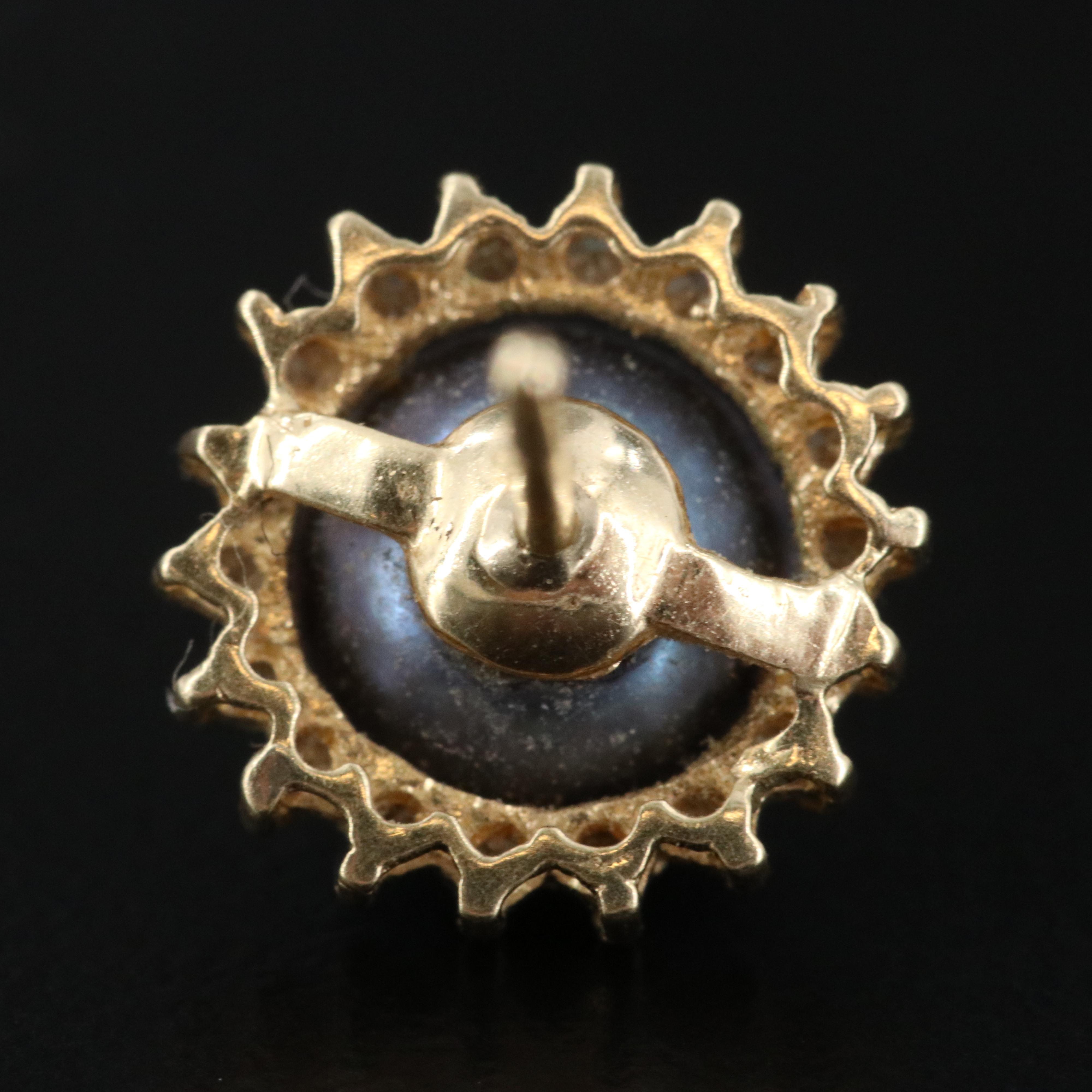 14K Pearl and Diamond Earrings