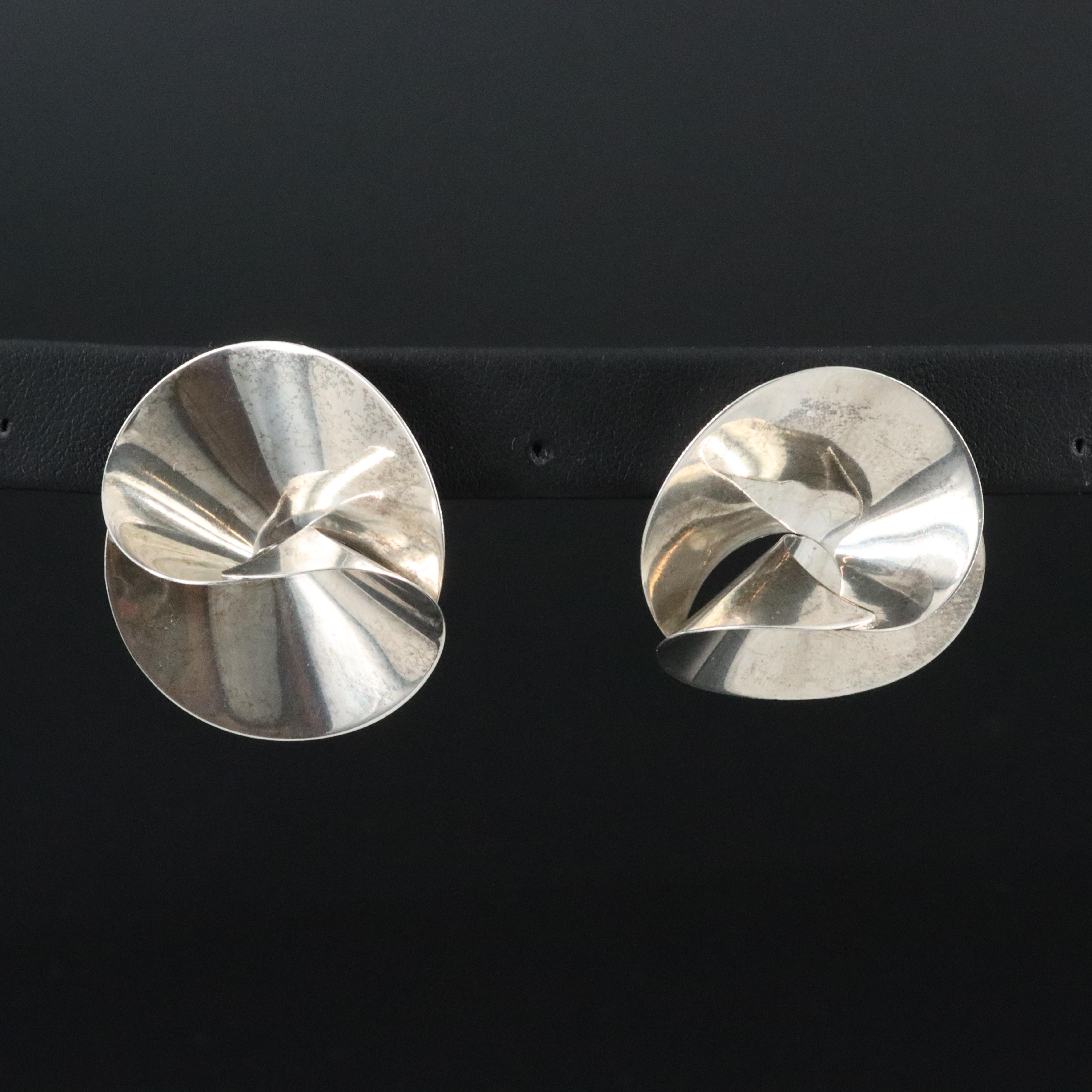 Sterling Concave Earrings