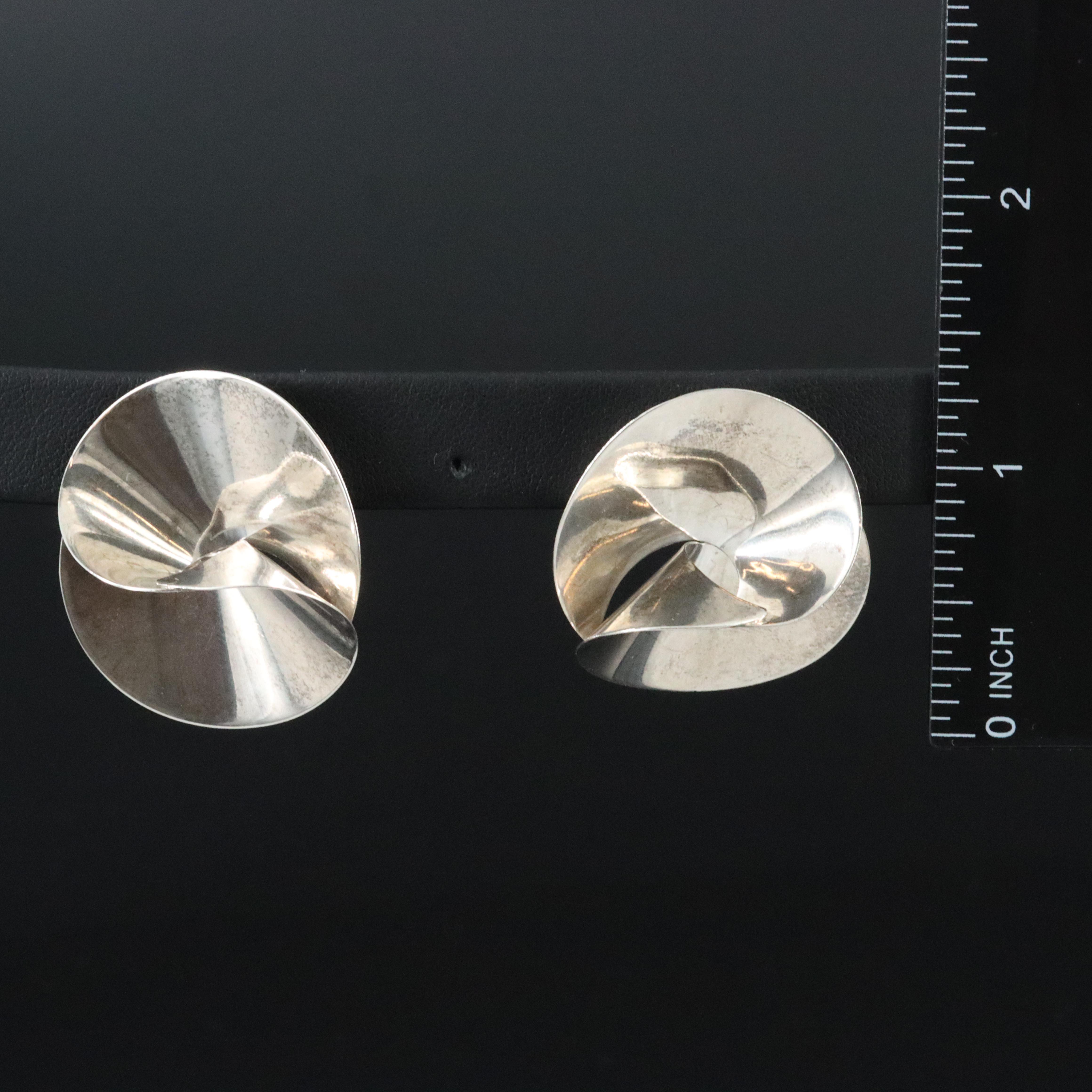 Sterling Concave Earrings