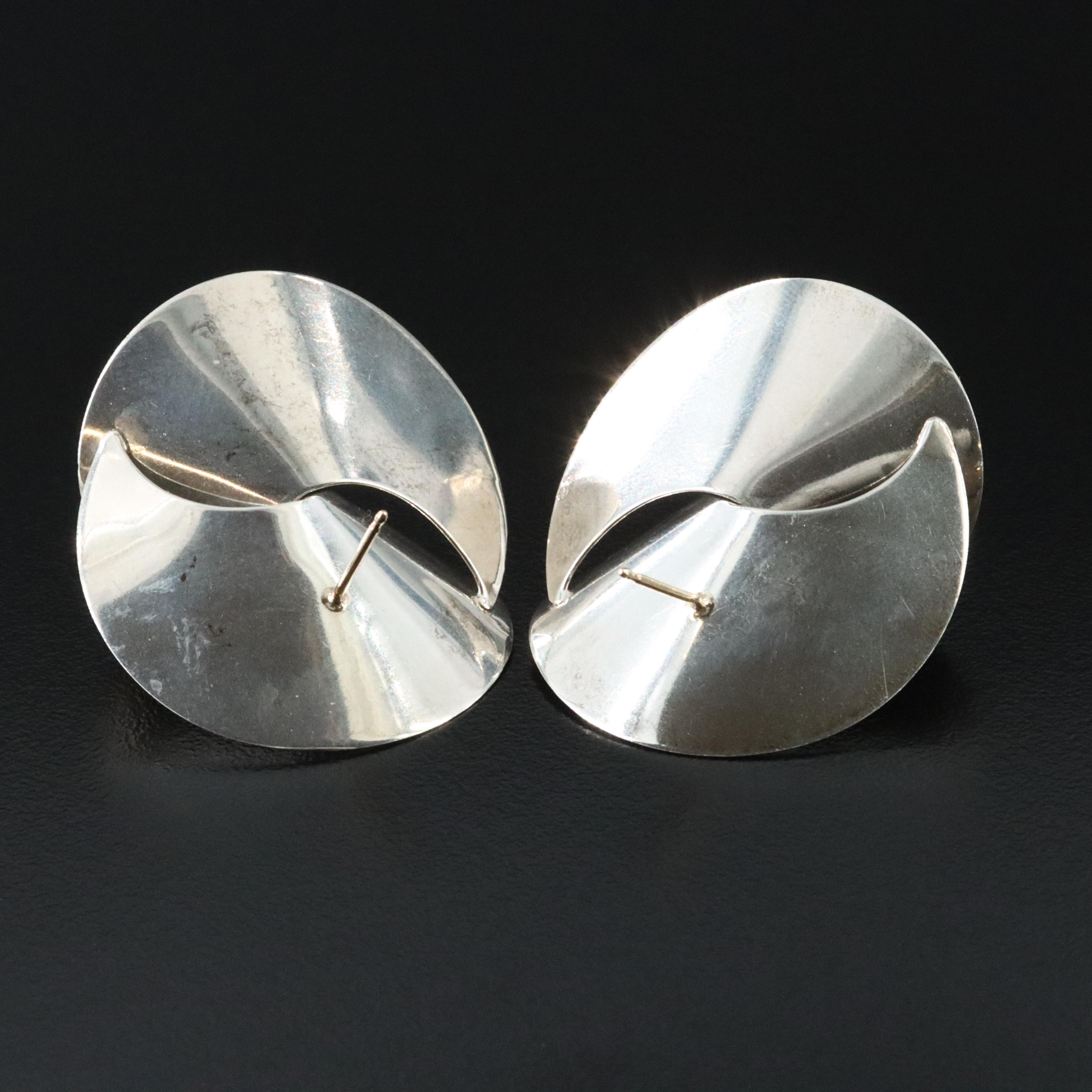 Sterling Concave Earrings