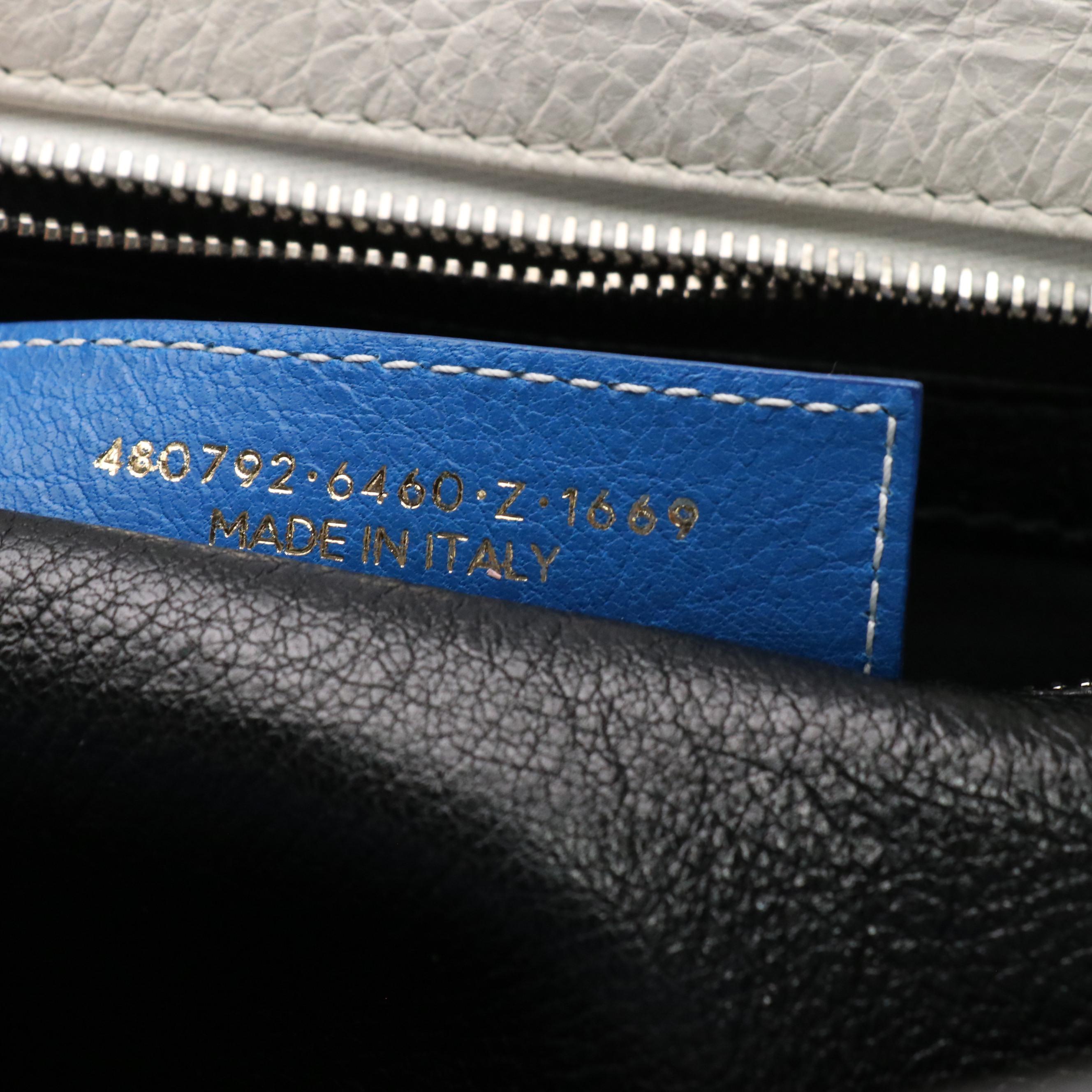 Balenciaga Bazar Shopper Tote in Tricolor Striped Distressed Goatskin Leather