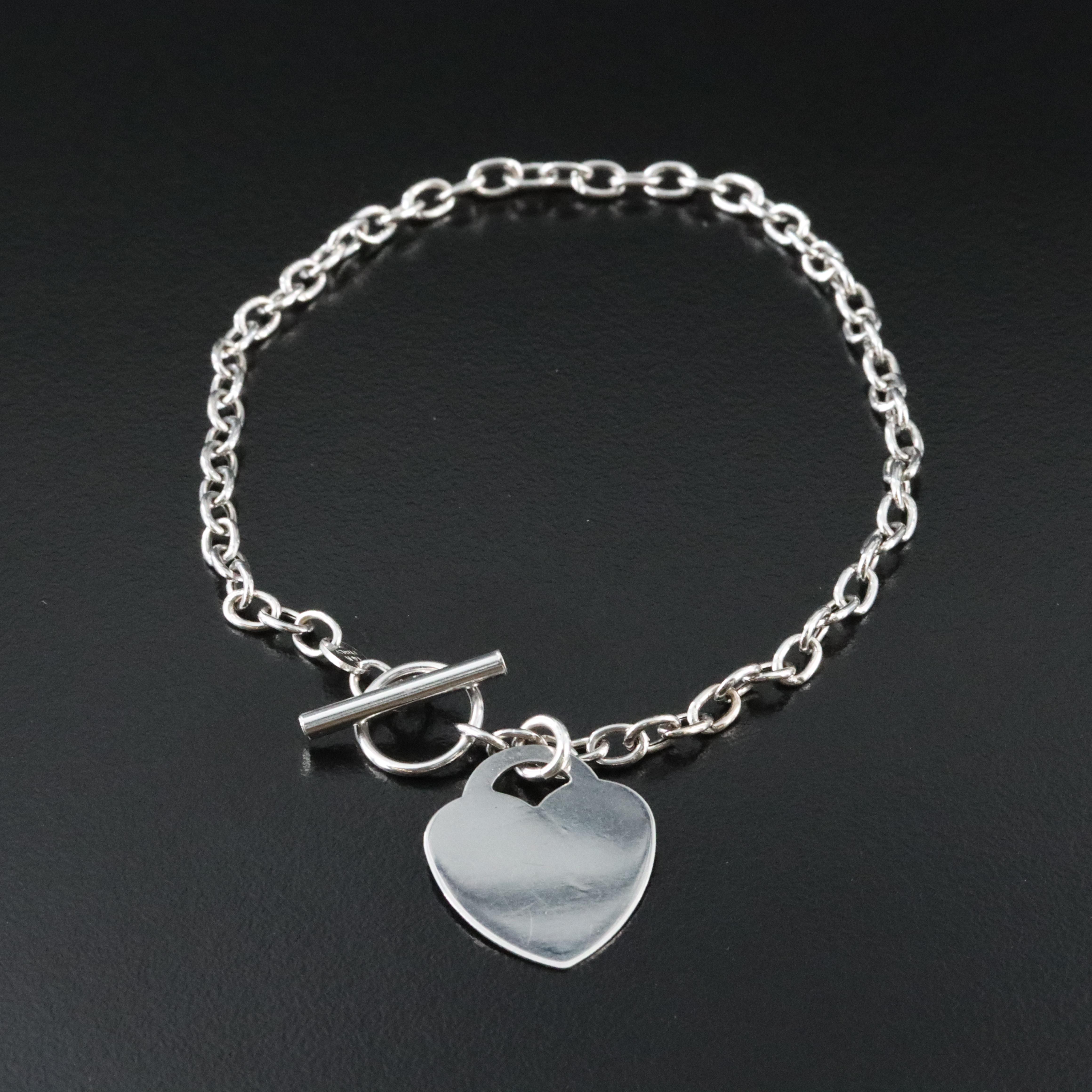 14K Heart Charm Bracelet