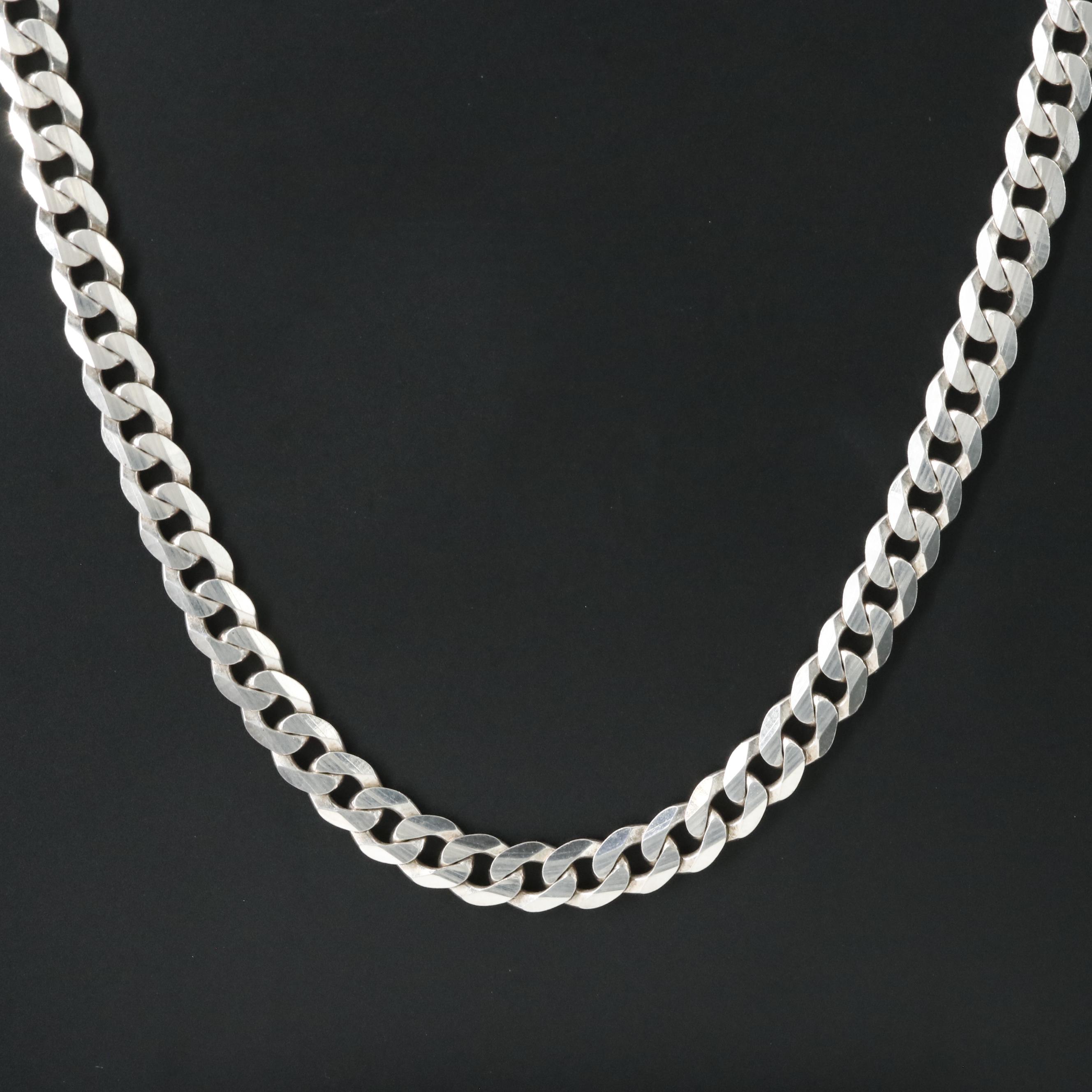 Sterling Curb Chain Necklace