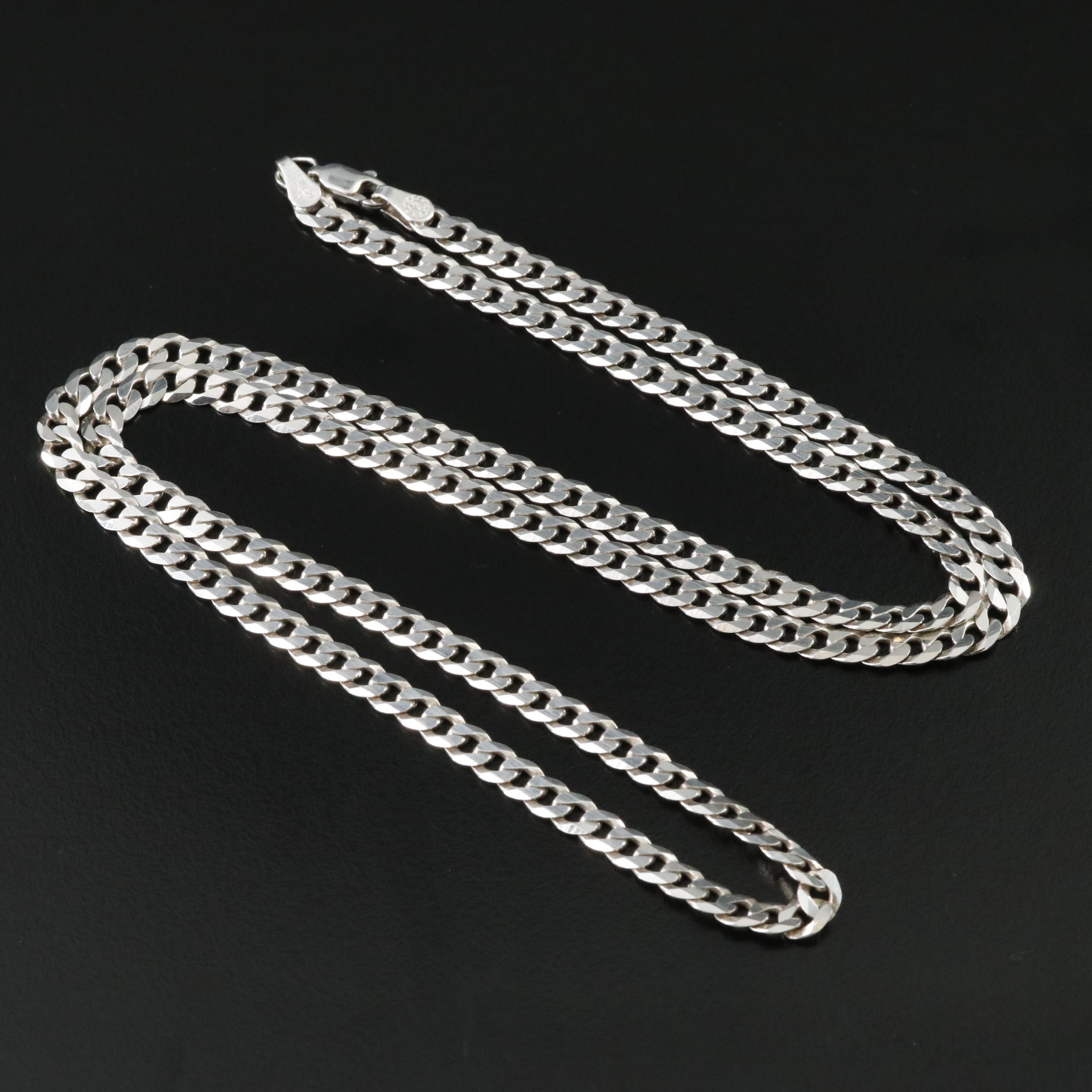 Sterling Curb Chain Necklace