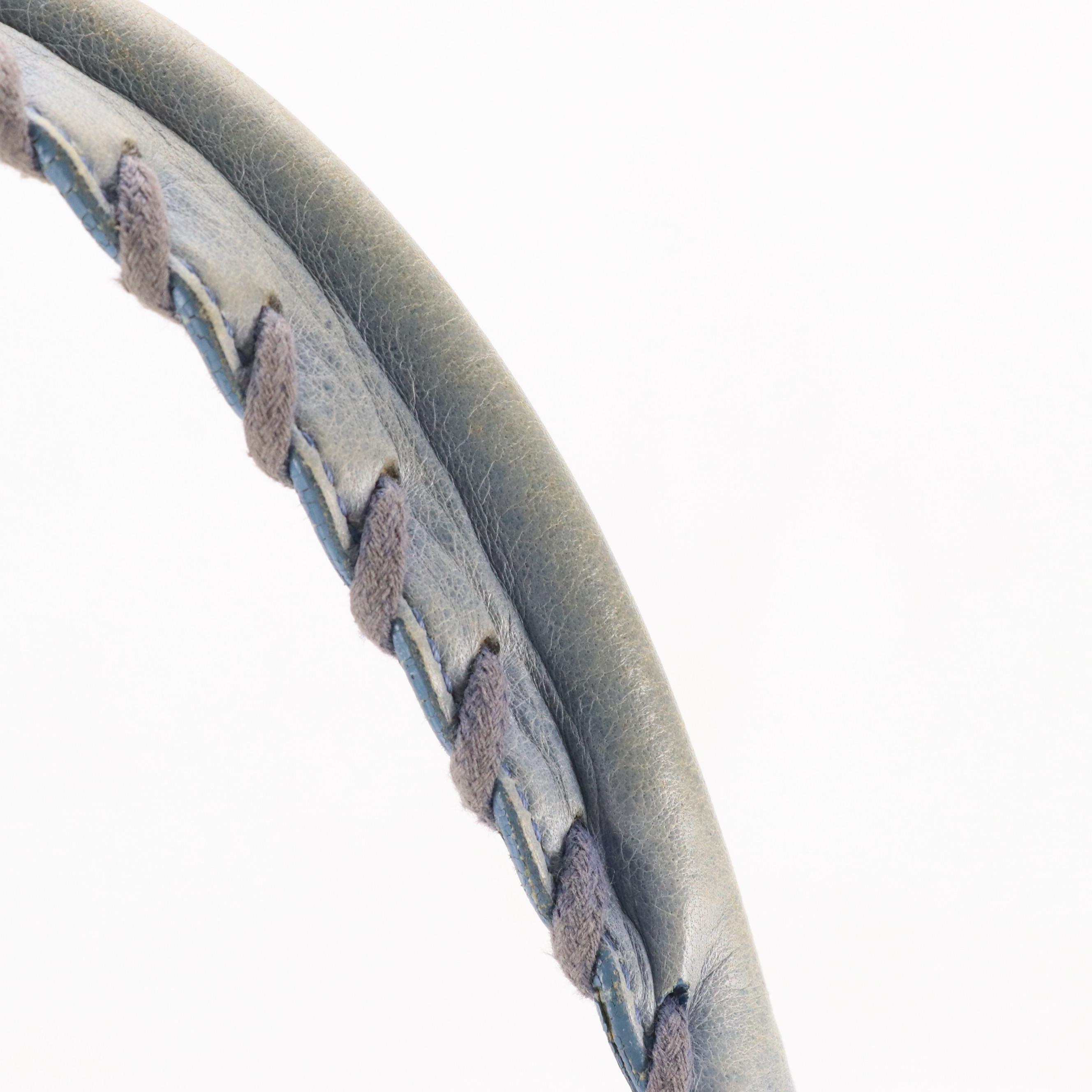 Balenciaga Agneau Classic Bleu Glacier Leather Hobo Shoulder Bag