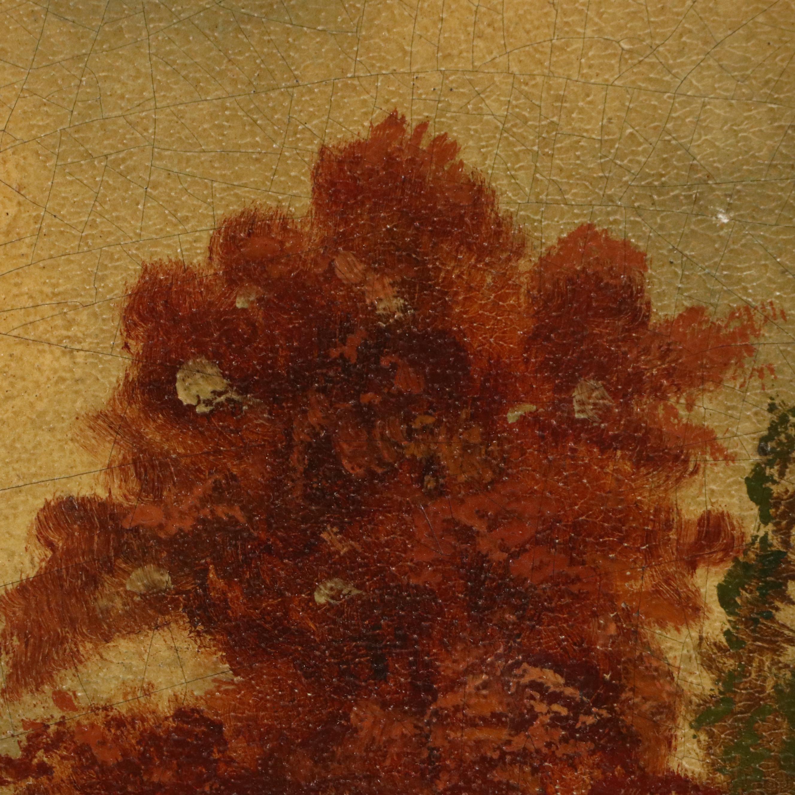 Joseph Engle Rural Landscape Oil Painting with River, Circa Late 19th Century