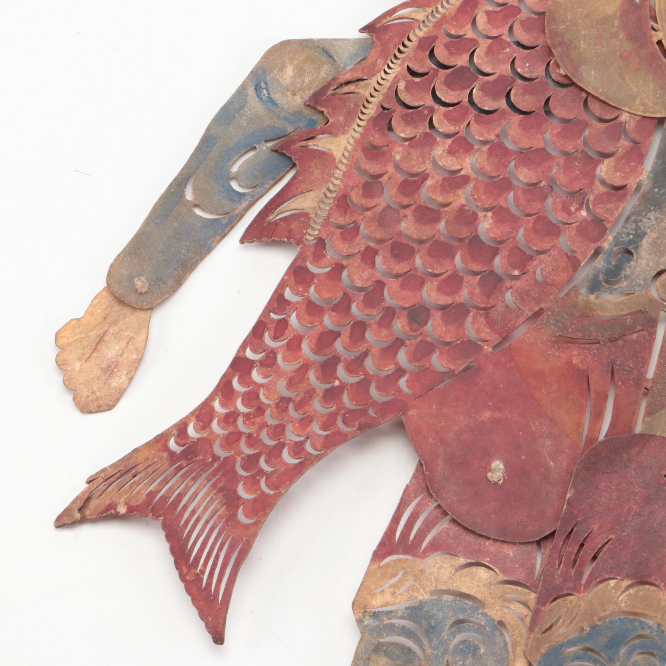Chinese Fish Spirit Vellum Shadow Puppet, Circa 1870