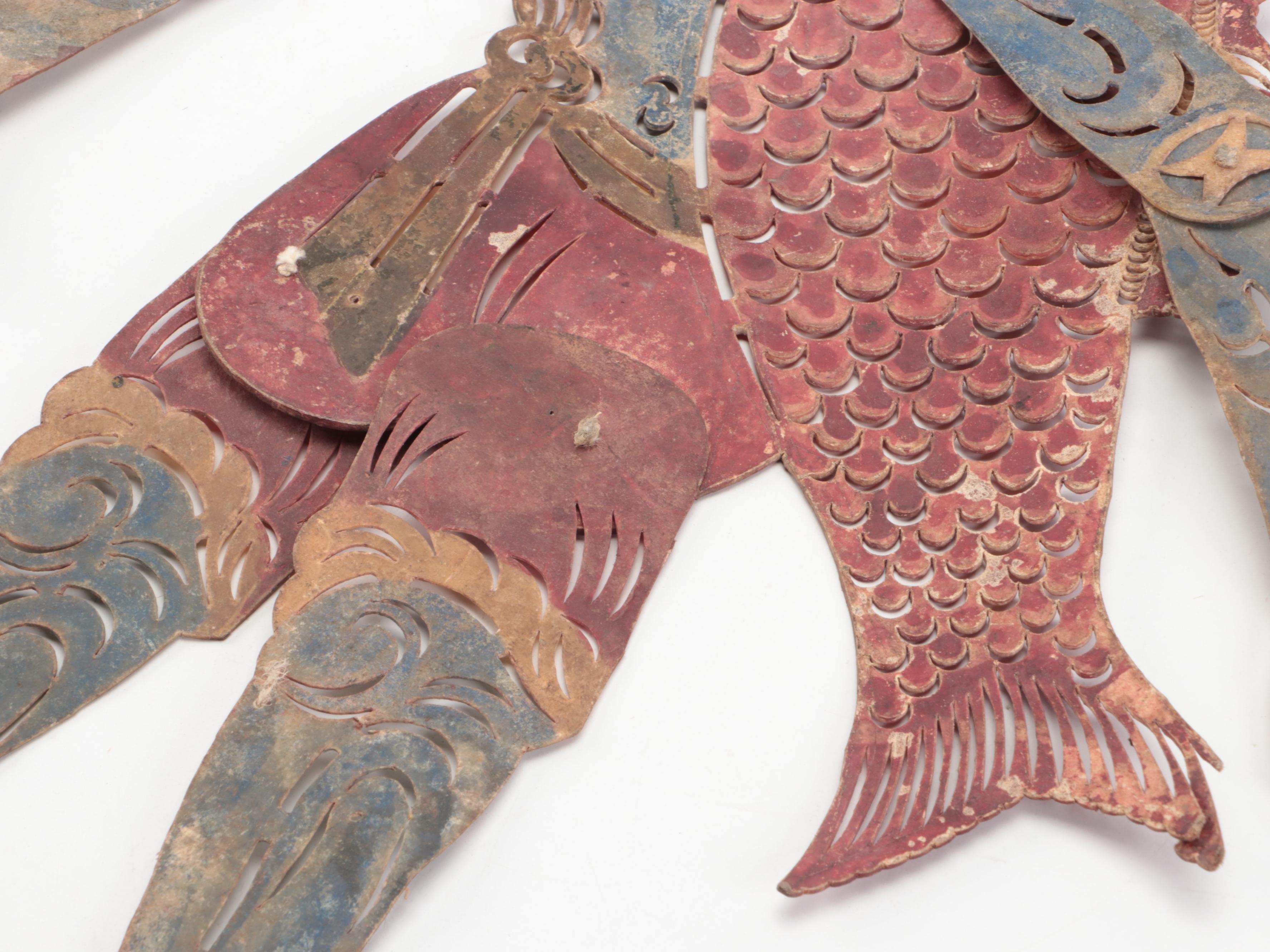 Chinese Fish Spirit Vellum Shadow Puppet, Circa 1870