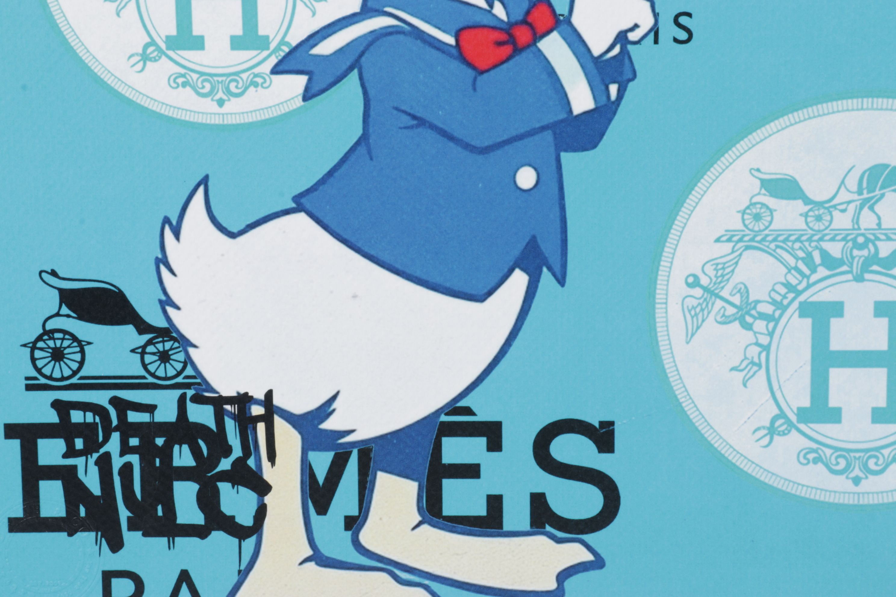 Death NYC Pop Art Digital Graphic Print Homage to Hermès x Donald Duck, 2025
