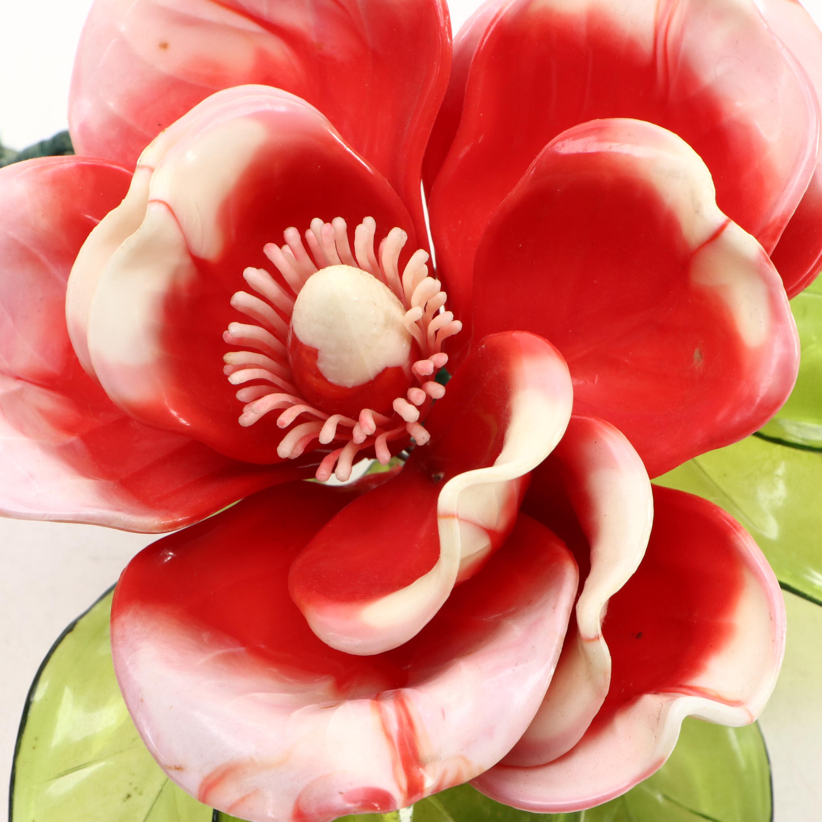 Joseph Markovits Resin Roses and Water Lily Figurines