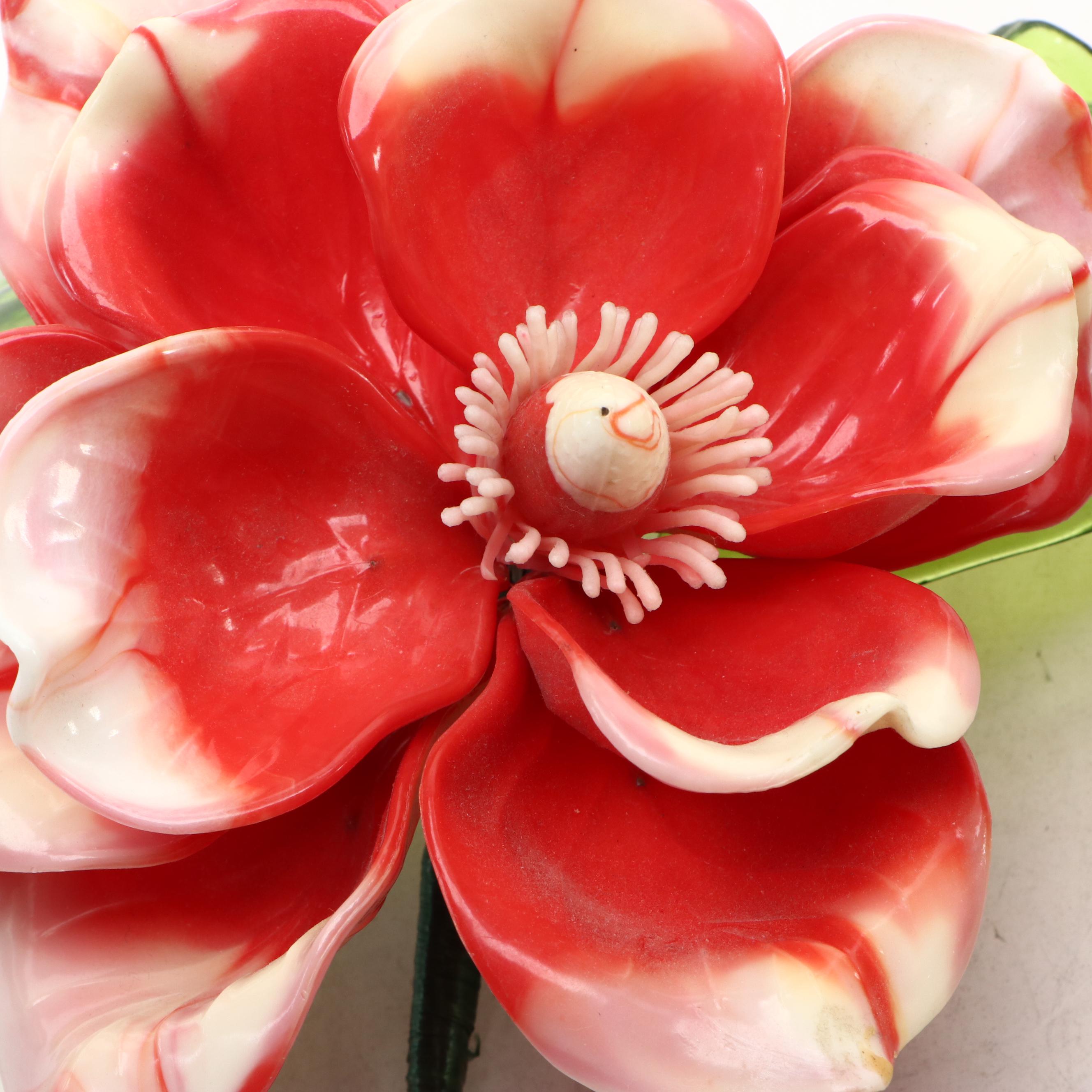 Joseph Markovits Resin Roses and Water Lily Figurines