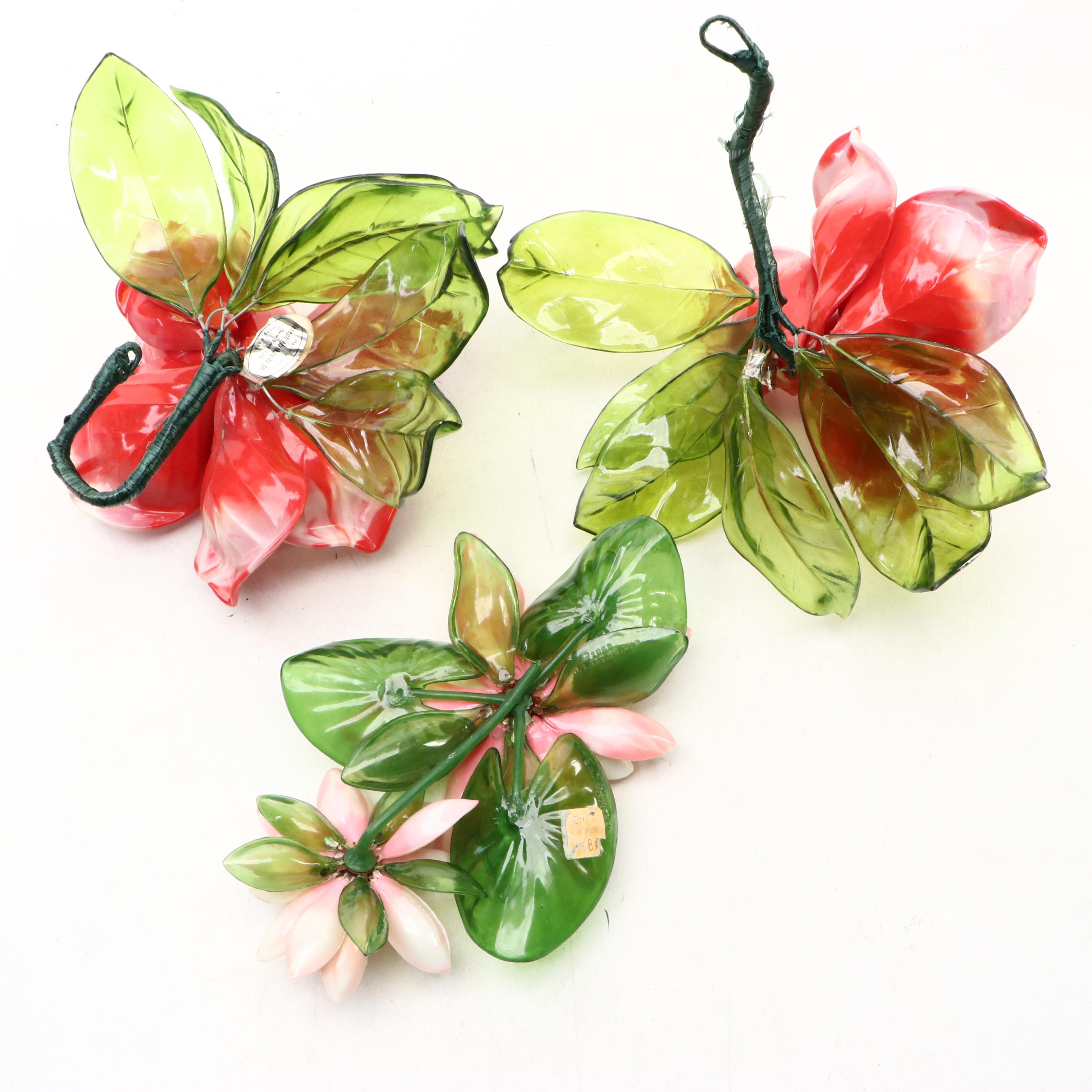 Joseph Markovits Resin Roses and Water Lily Figurines