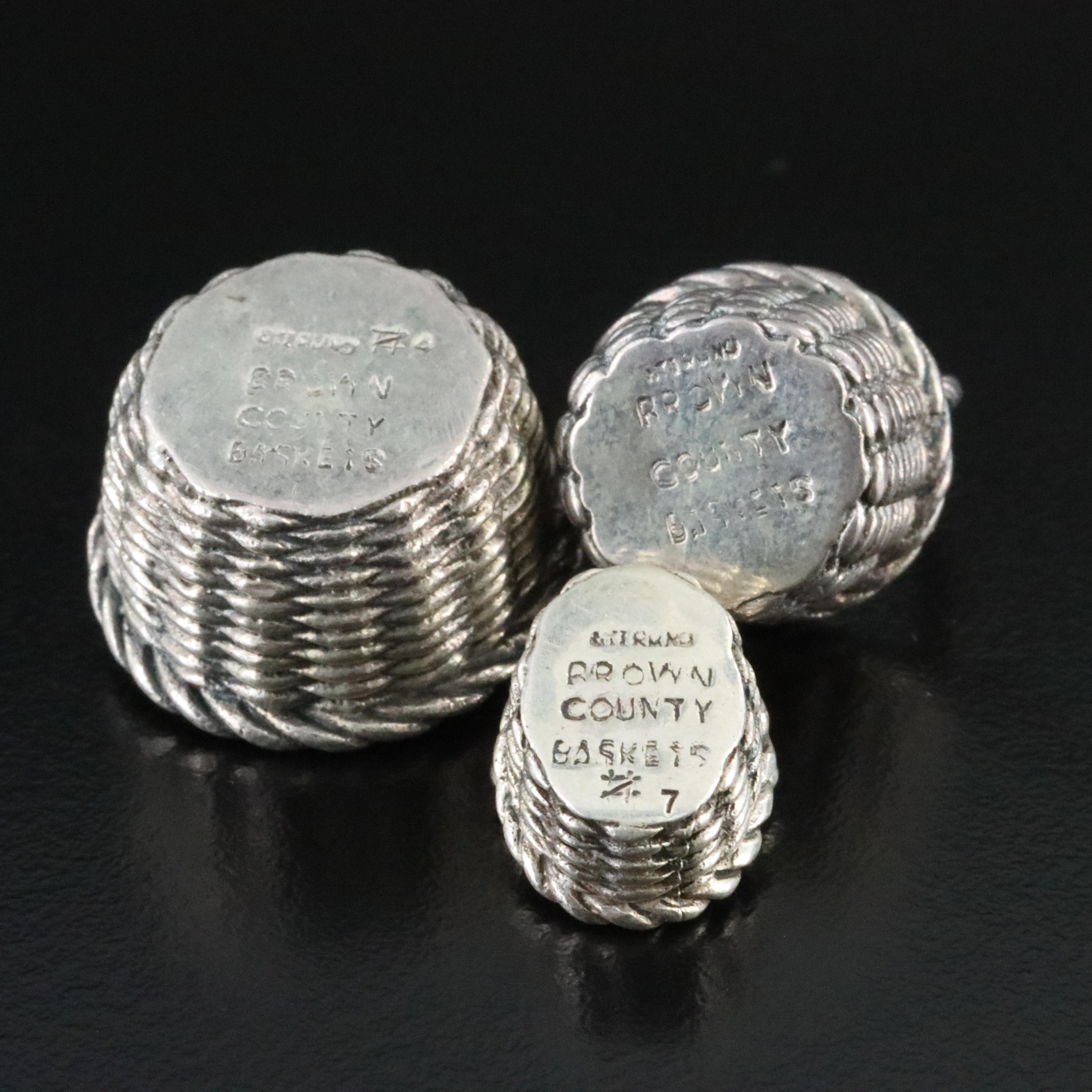 Brown County Baskets Sterling Charms