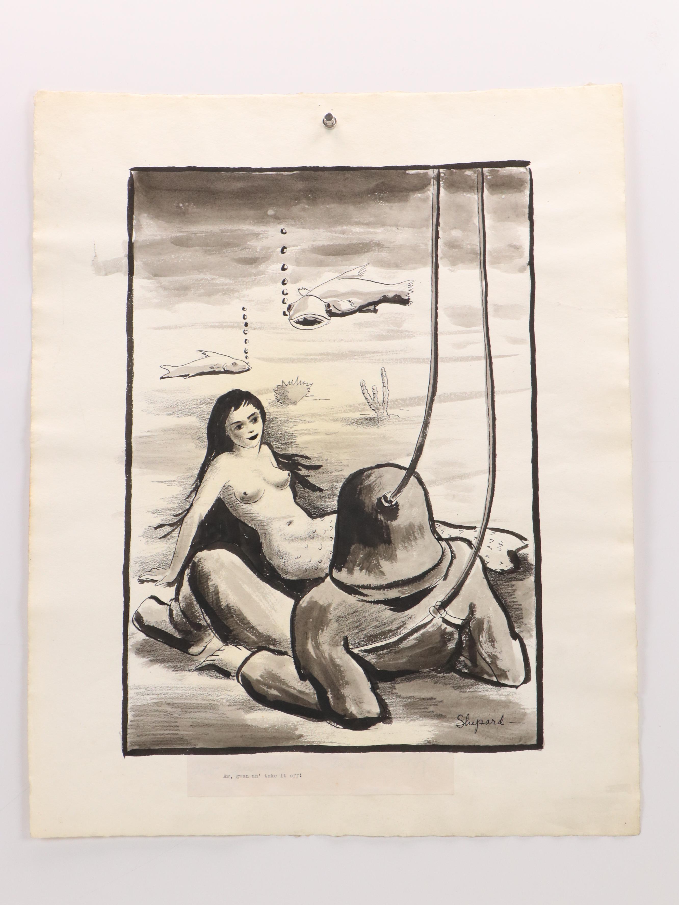 Set of Three Humorous Figurative Drawings, 20th Century