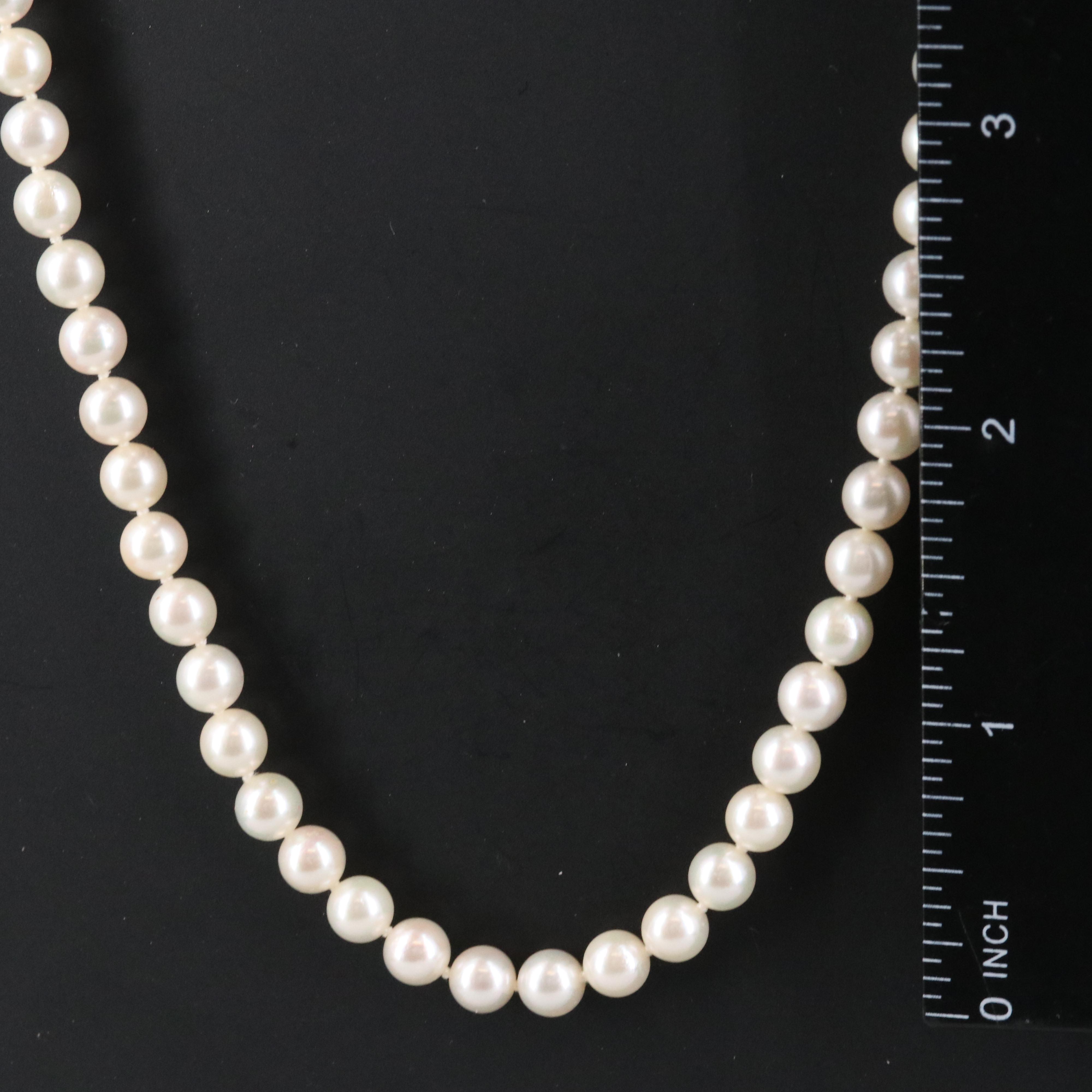 Zales Signature by Mikimoto Pearl Necklace with 14K Diamond Clasp