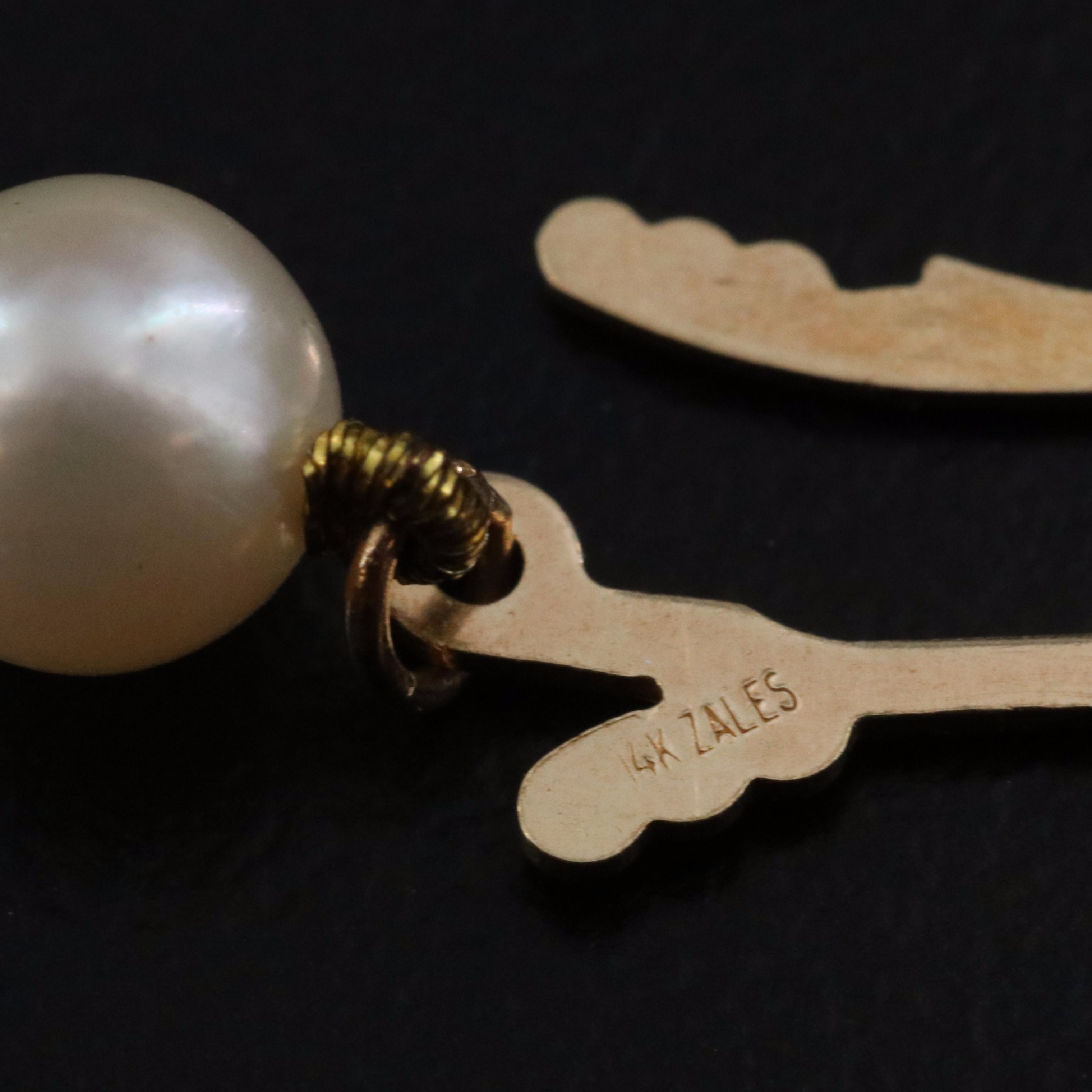 Zales Signature by Mikimoto Pearl Necklace with 14K Diamond Clasp