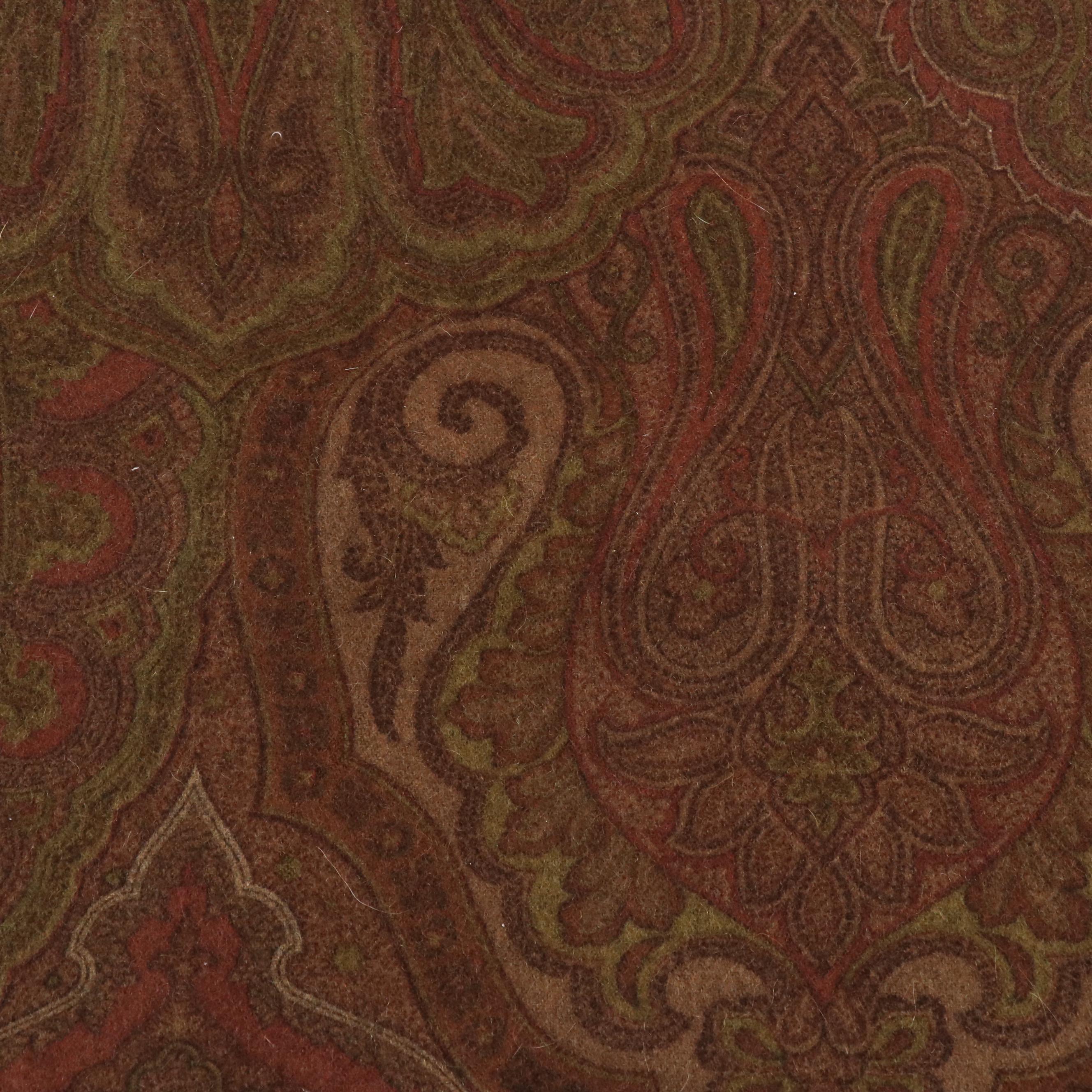 Bergdorf Goodman Brown Leather Belt with Striped and Paisley Printed Scarves