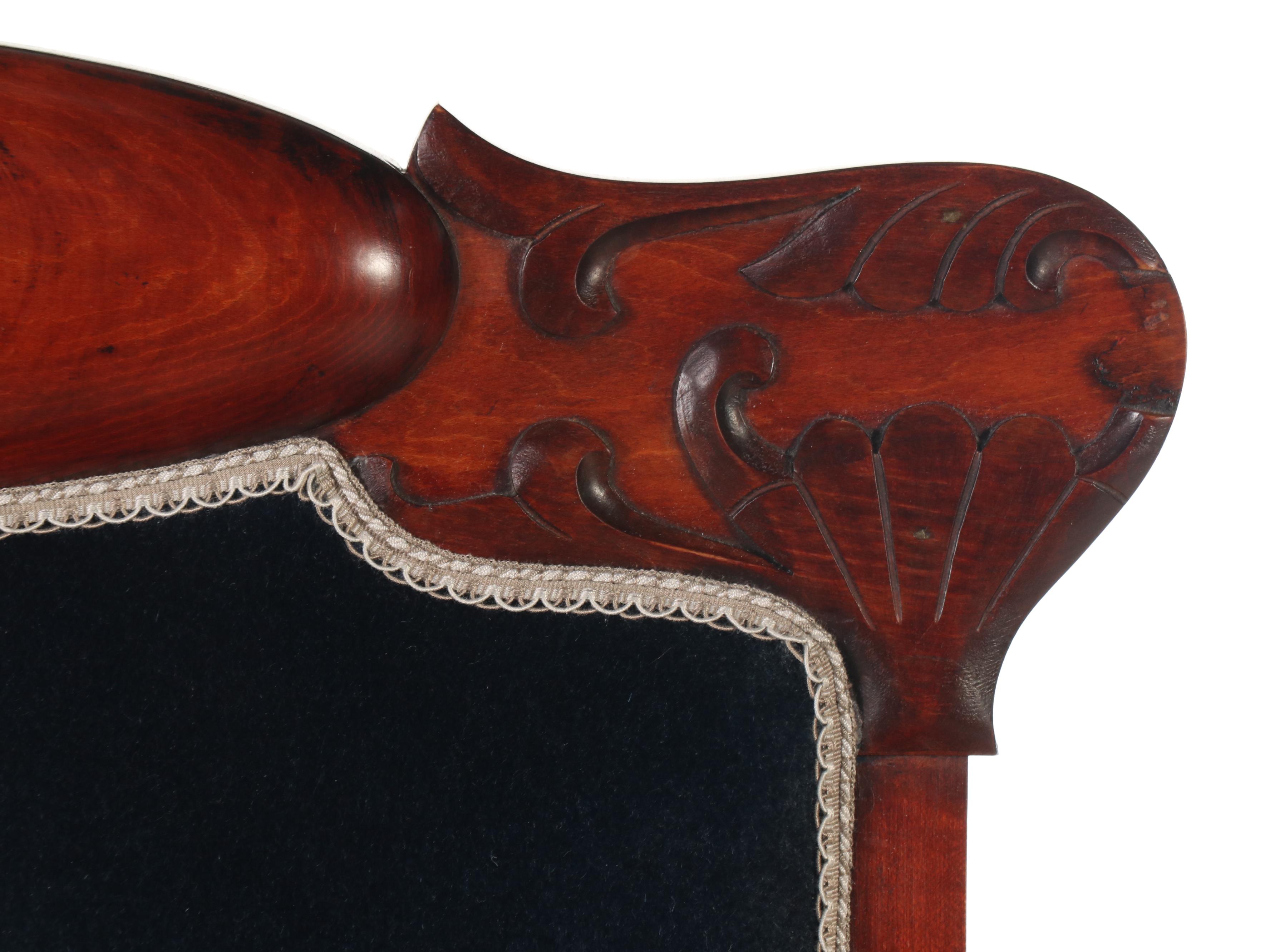 Empire Revival Mahogany Salon Suite with Settee and Three Chairs