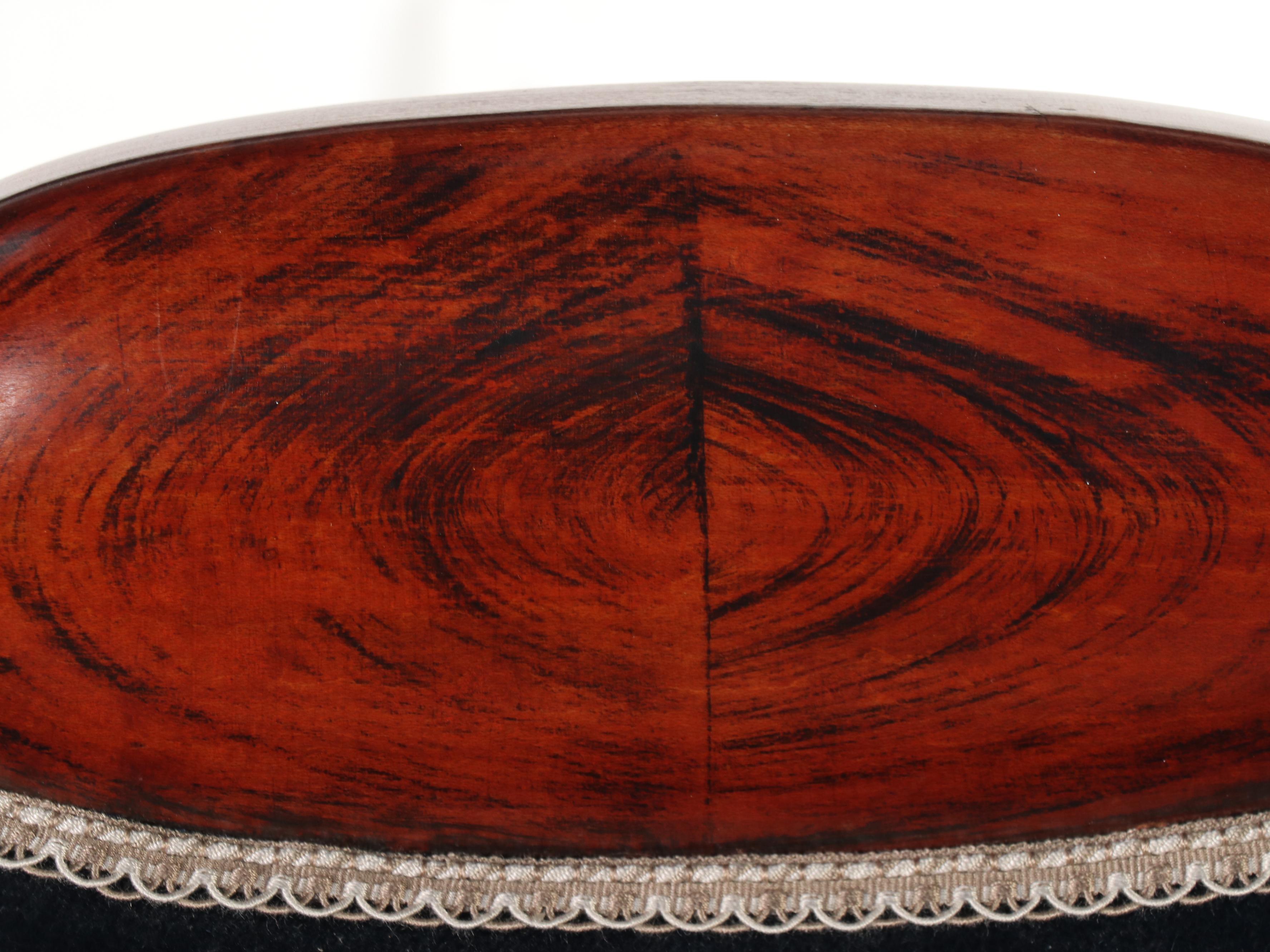 Empire Revival Mahogany Salon Suite with Settee and Three Chairs