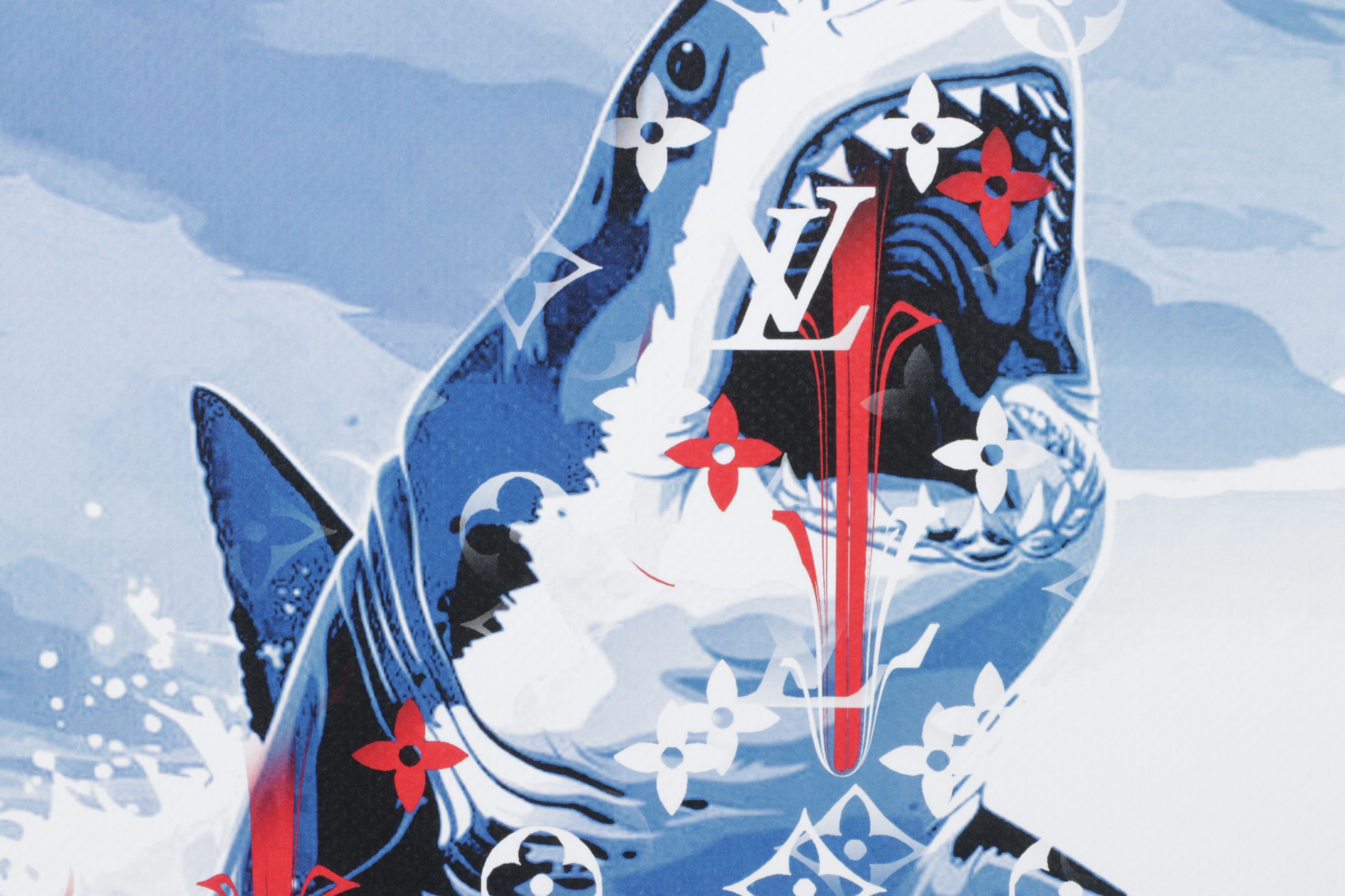 Death NYC Pop Art Digital Graphic Print Featuring Louis Vuitton x Shark, 2025