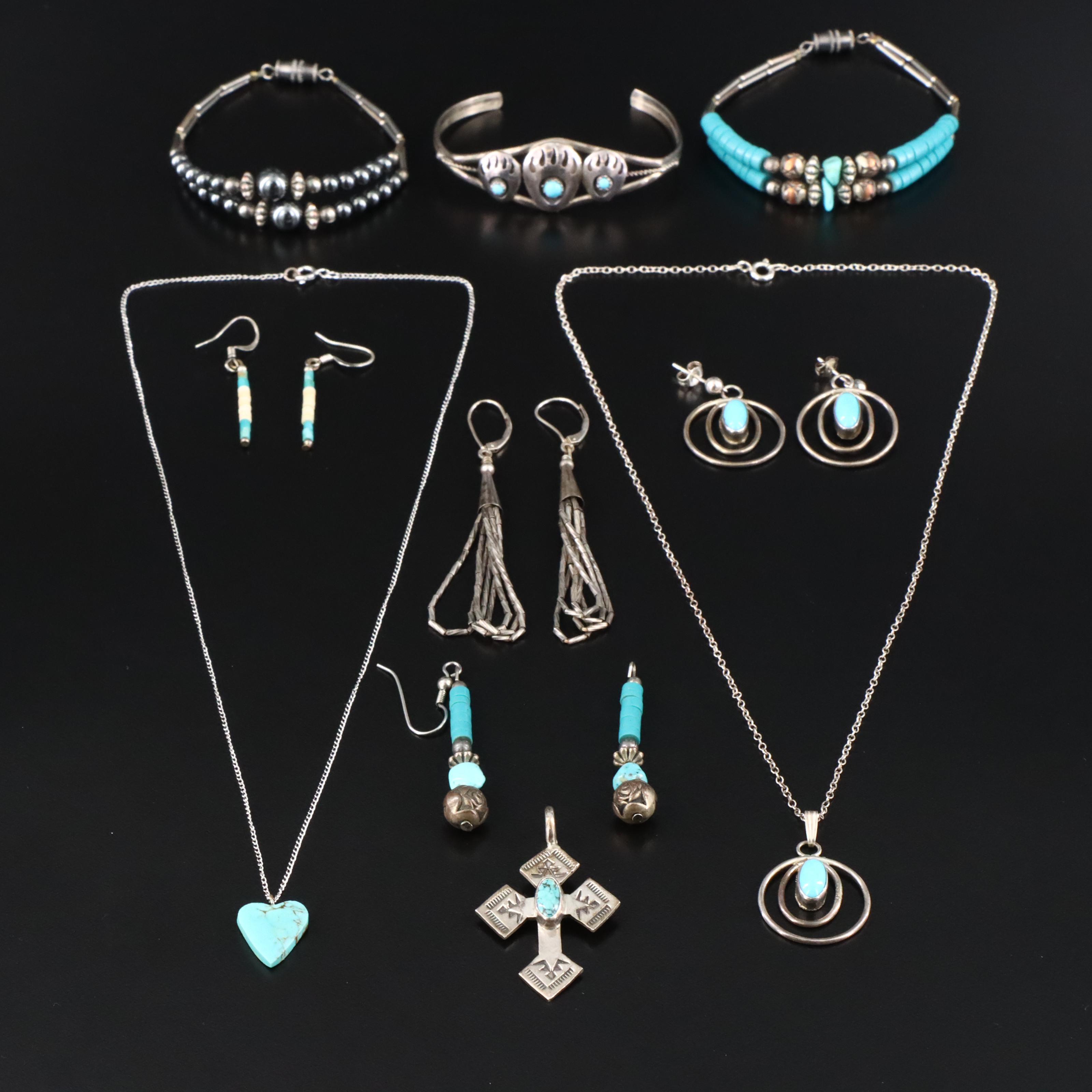 Southwest Jewelry Assortment Featuring Turquoise and Bone