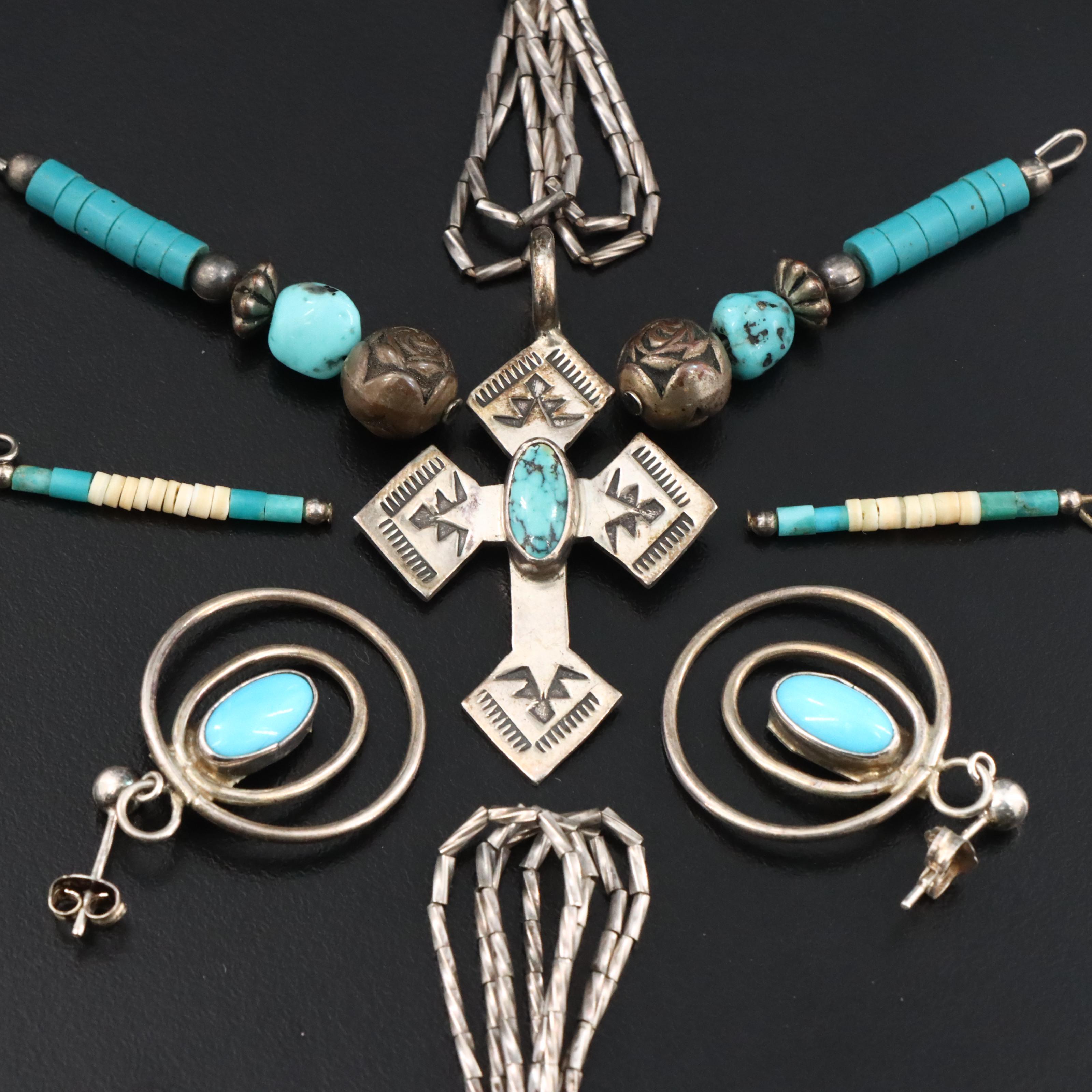 Southwest Jewelry Assortment Featuring Turquoise and Bone