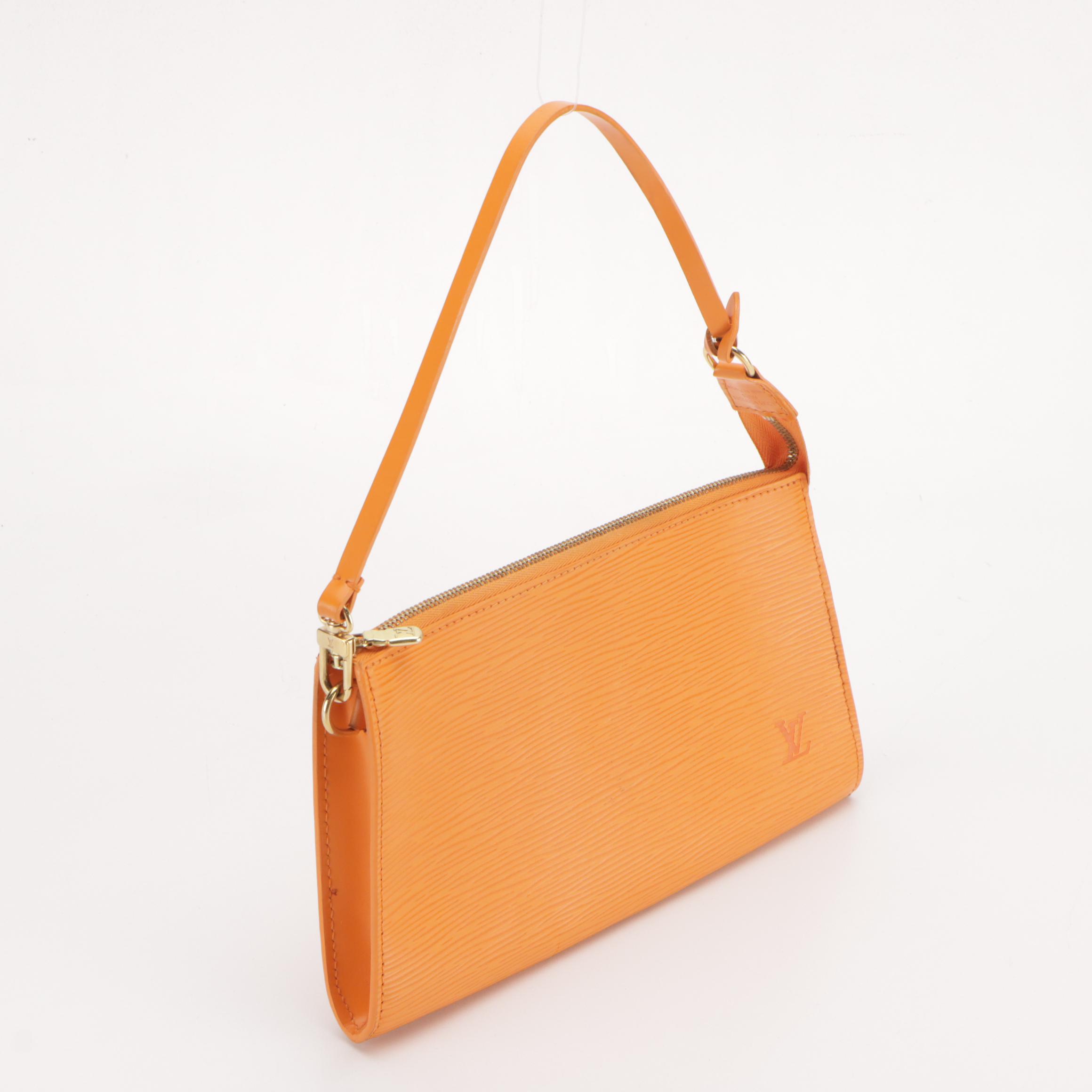 Louis Vuitton Pochette Accessoires in Mandarin Epi and Smooth Leather