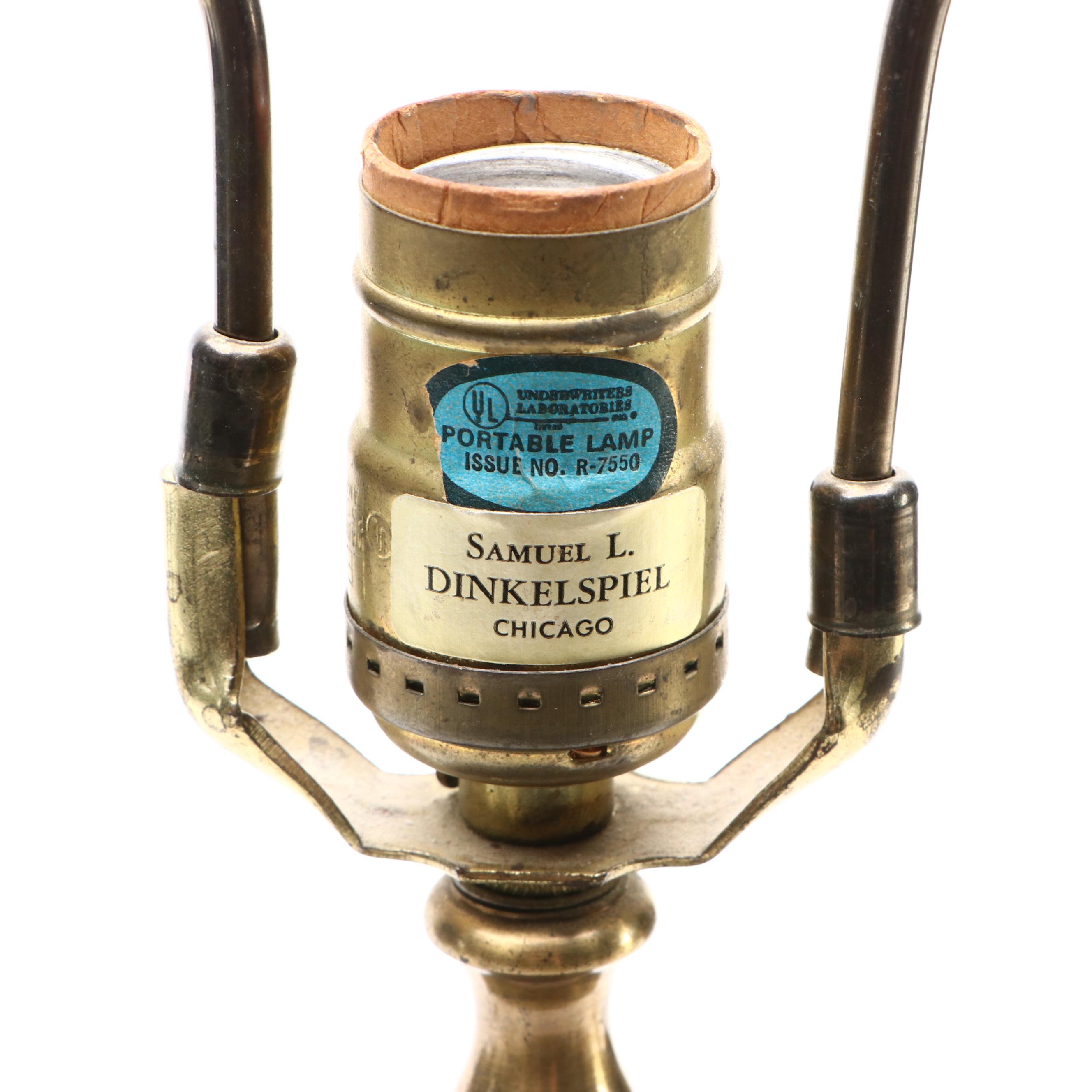 Dinkelspiel Japanese Bronze Relief Floral Table Lamp, Late 20th Century