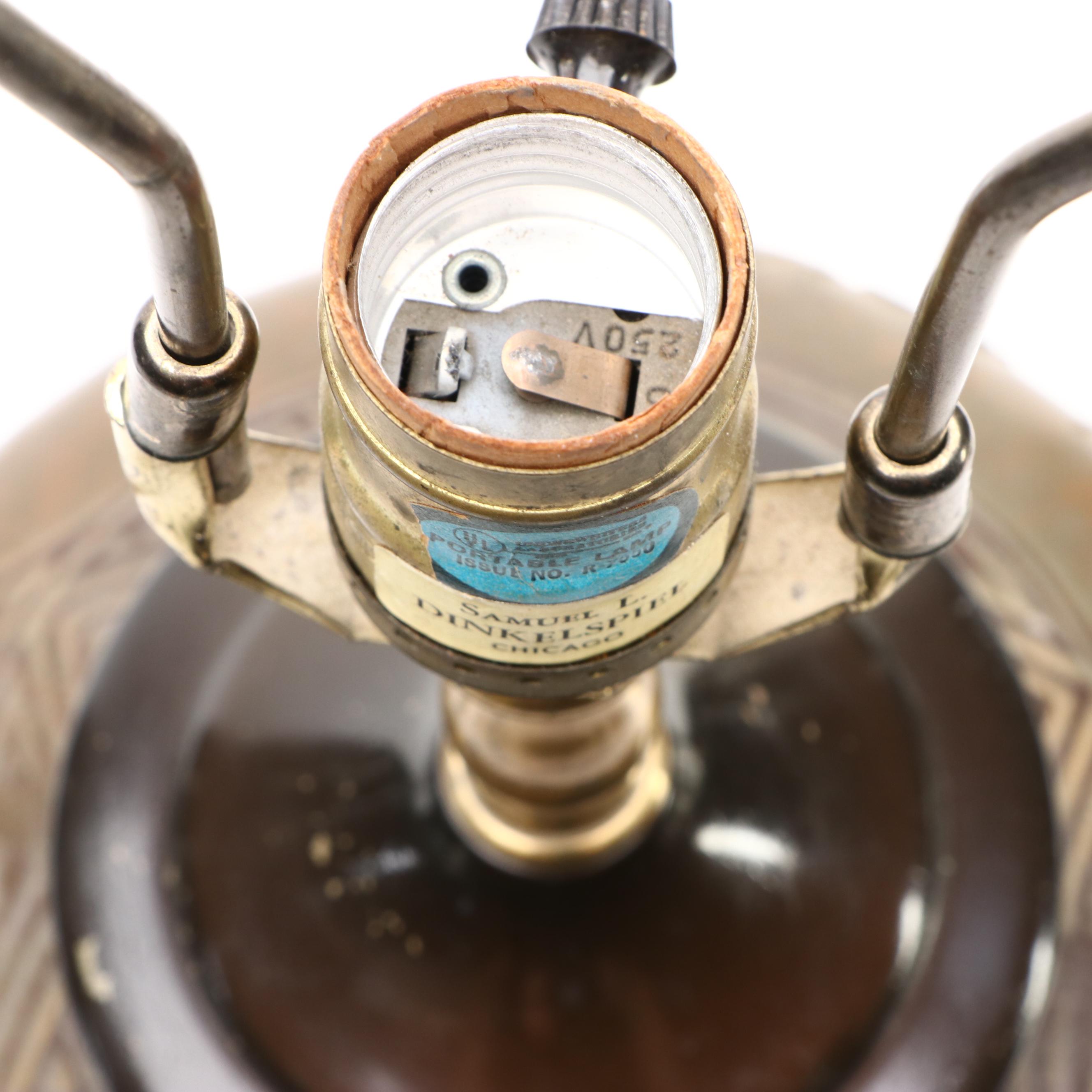 Dinkelspiel Japanese Bronze Relief Floral Table Lamp, Late 20th Century