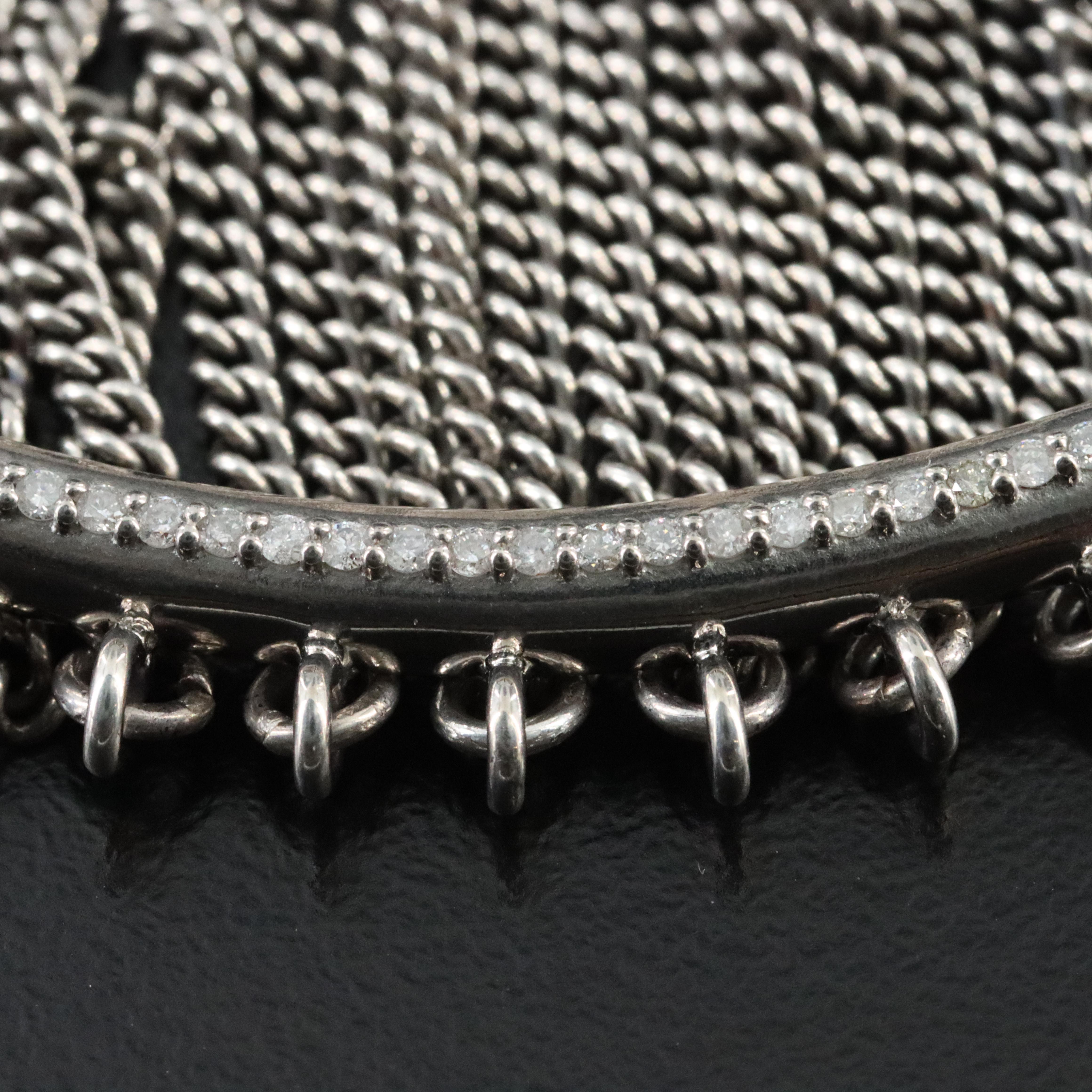 Sheryl Lowe Sterling Diamond Tassel Necklace