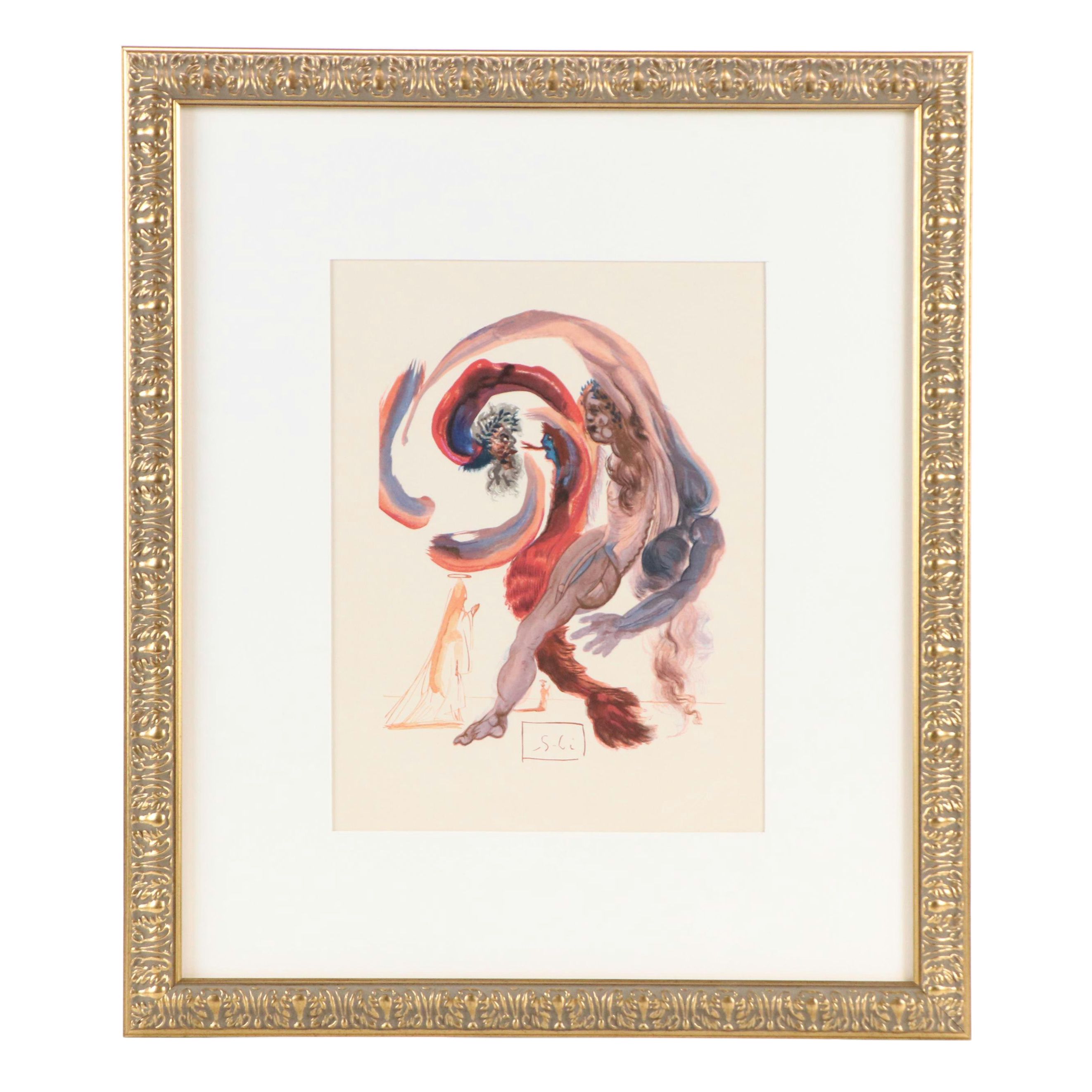 Salvador Dalí Wood Engraving "La Quatrième Corniche," 1960–1964