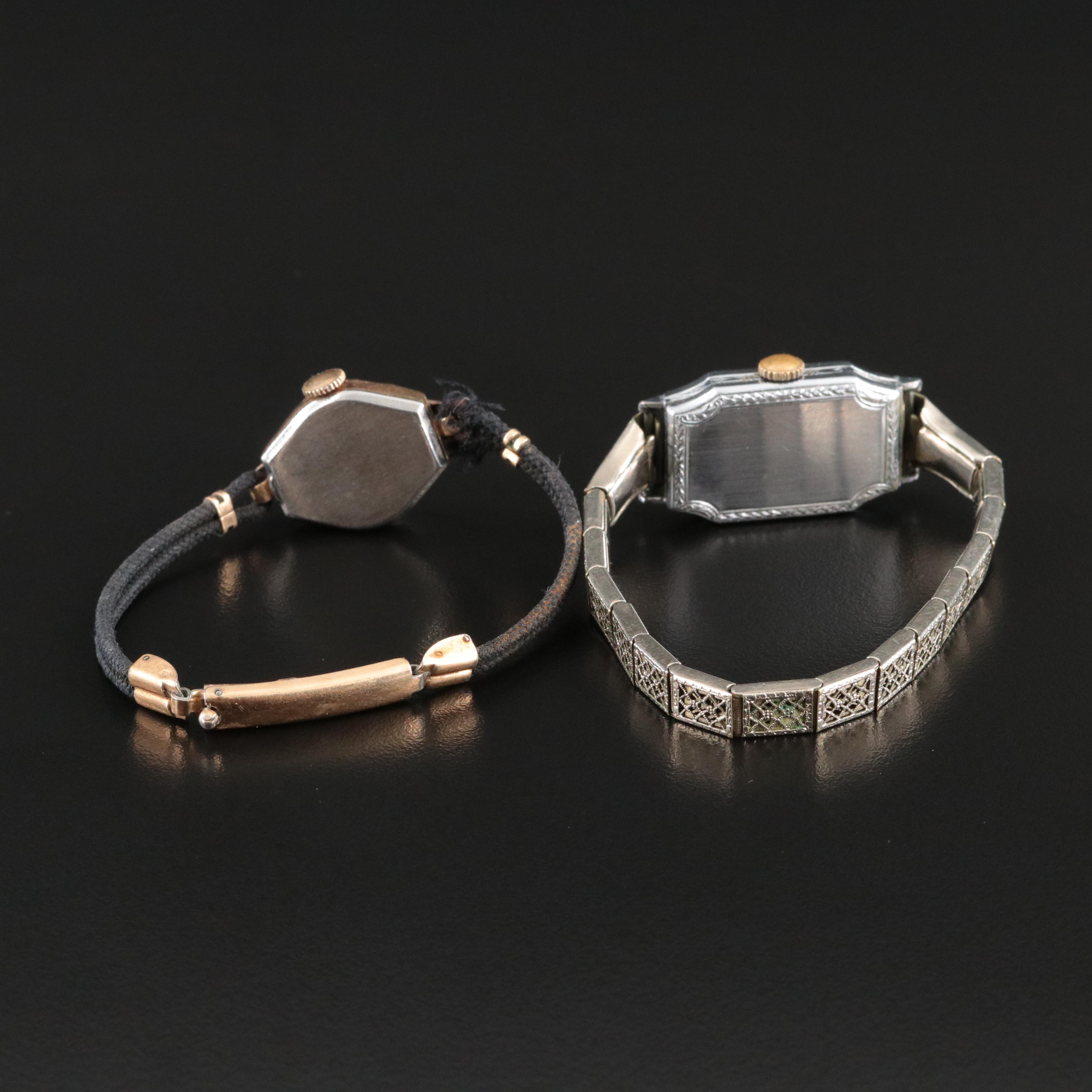 Vintage Eton Filigree and Elgin Corded Stem Wind Watches