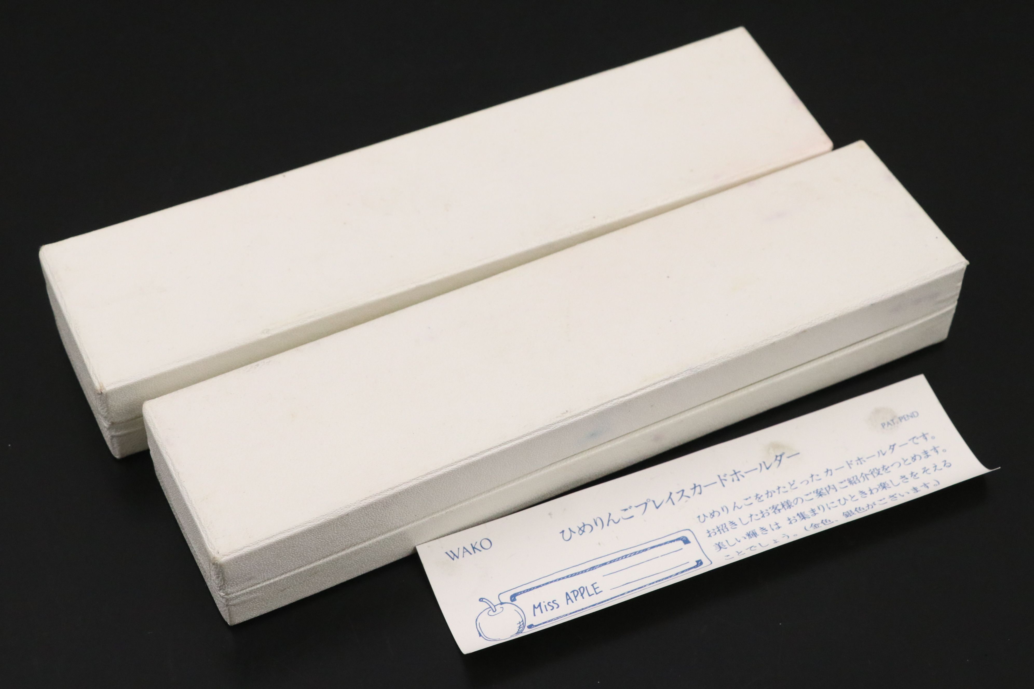 Vintage Wako Japanese Silver Plate Apple-Form Place Card Holders