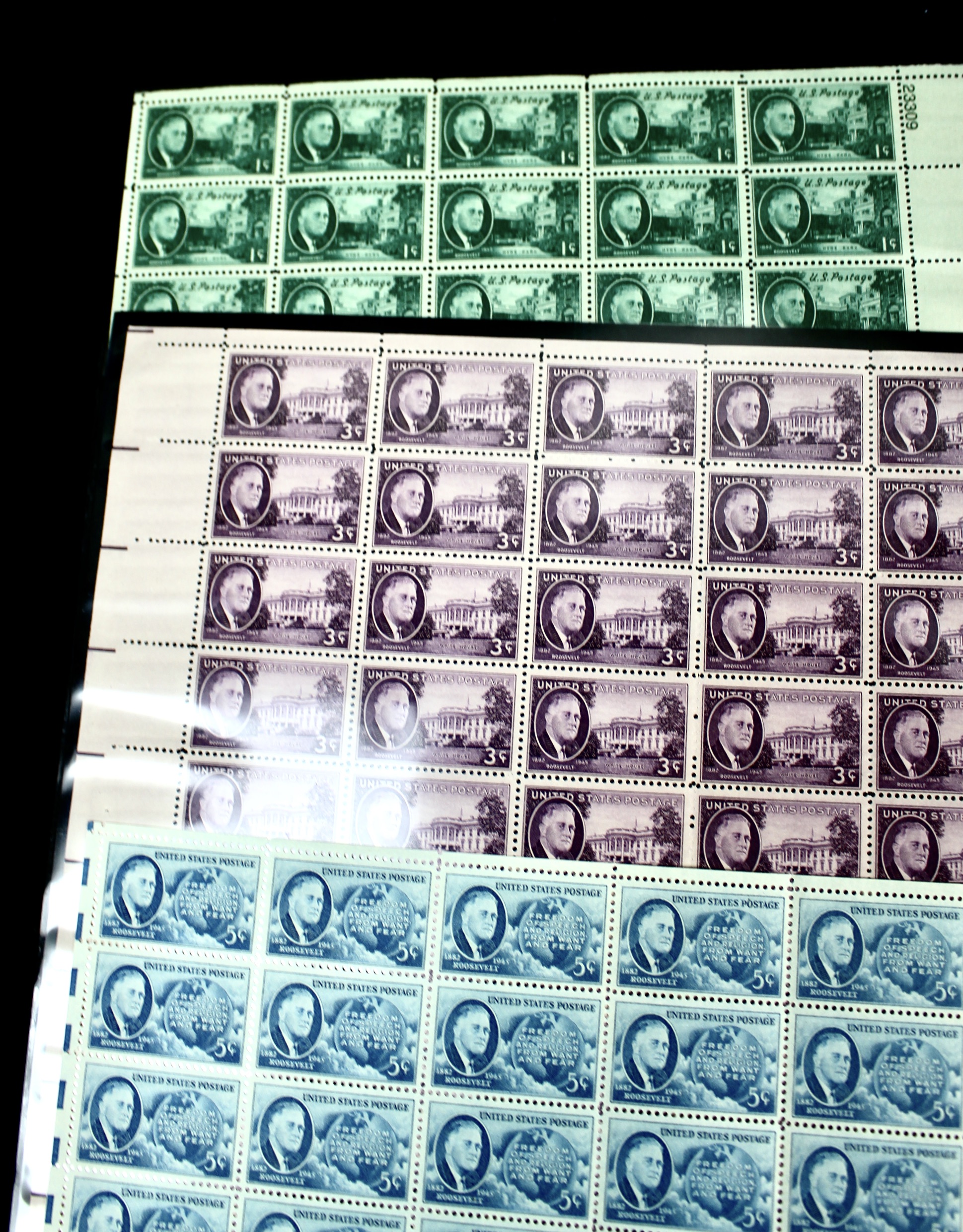 U.S. Sheets of Stamps Collection Including Complete FDR Series